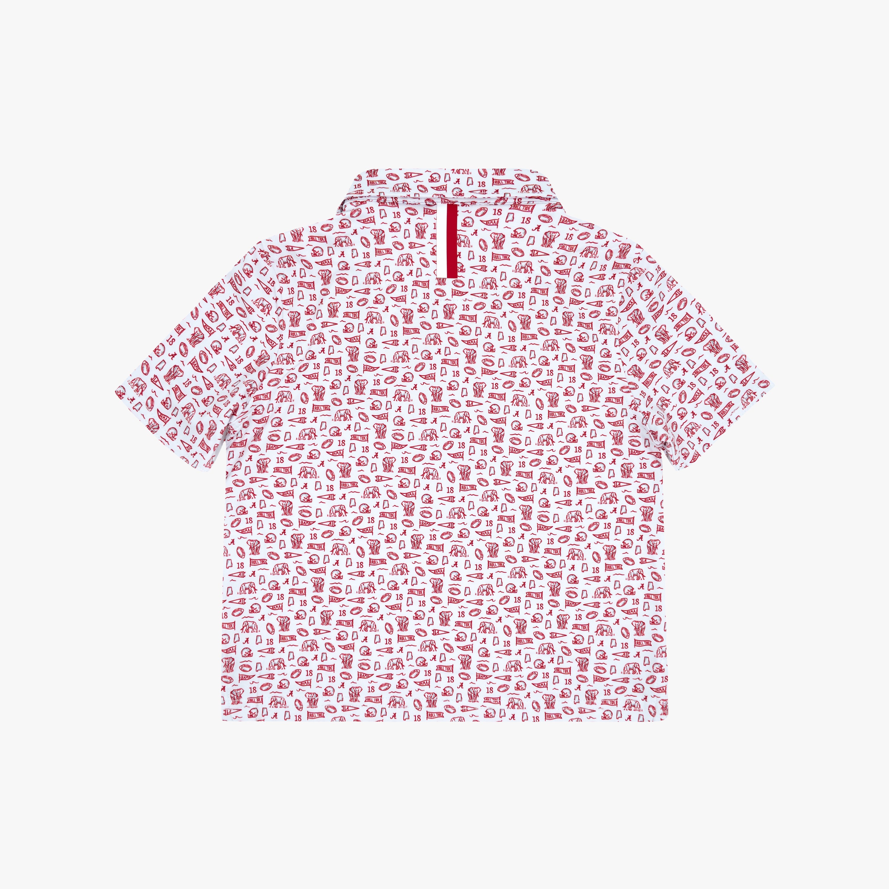 Alternative view of The Lil' Alabama Gameday 2.0 | Collegiate Polo | The Alabama Gameday 2.0 - White/Carmine Red - 1