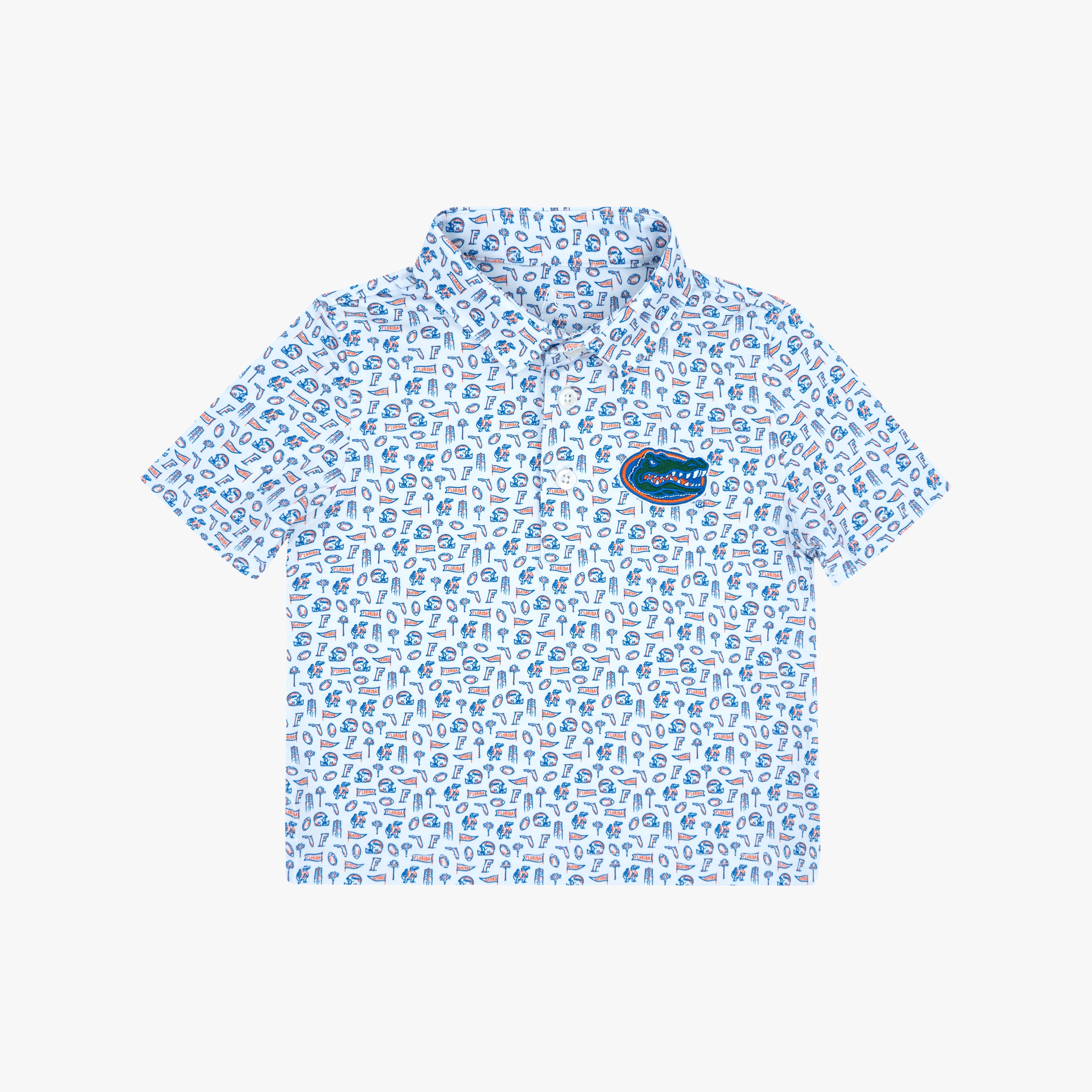 The Lil' Florida Gameday 2.0 | Collegiate Polo | The Florida Gameday 2.0 - White/Ocean Blue - 1