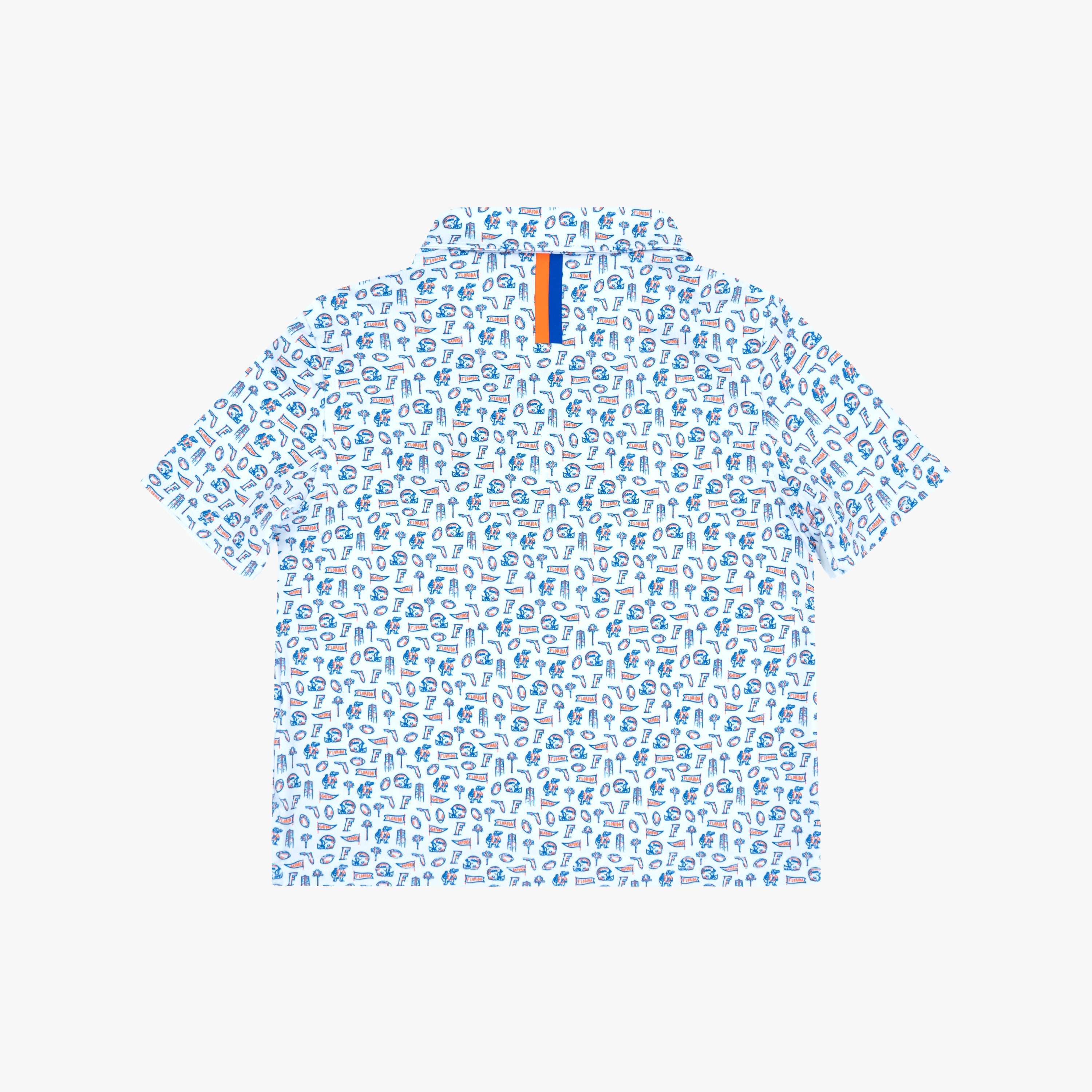 Alternative view of The Lil' Florida Gameday 2.0 | Collegiate Polo | The Florida Gameday 2.0 - White/Ocean Blue - 1