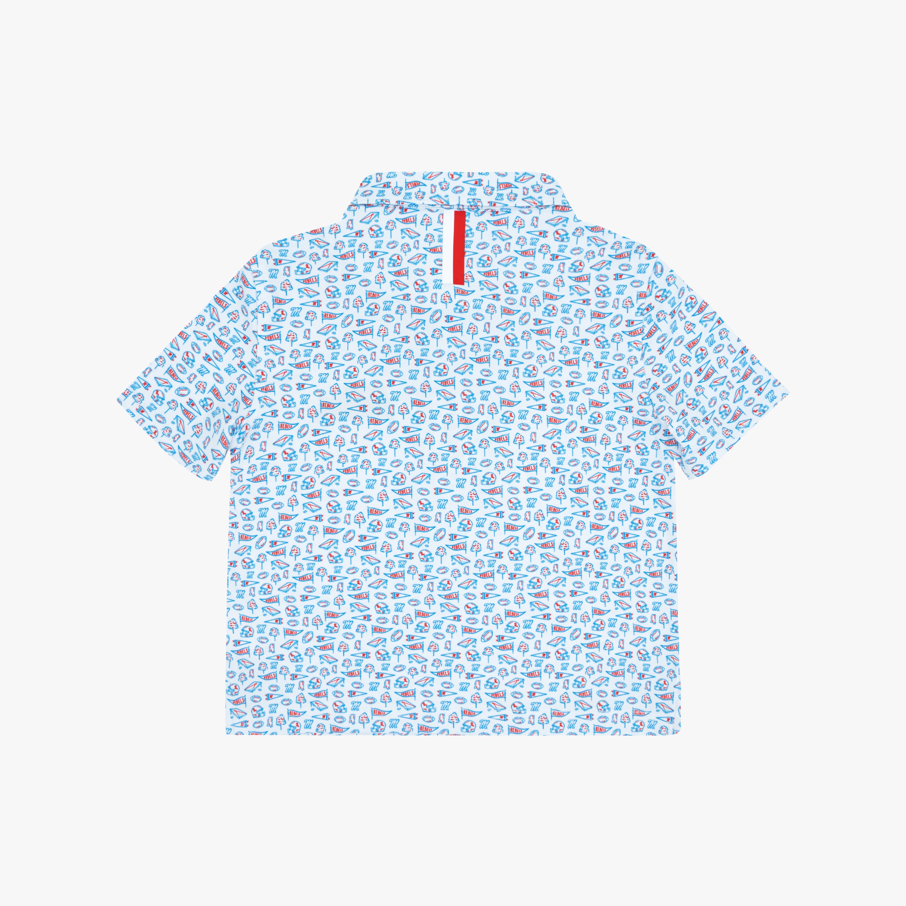 Alternative view of The Lil' Ole Miss Gameday 2.0 | Collegiate Polo | The Ole Miss Gameday 2.0 - White/Birdie Blue - 1