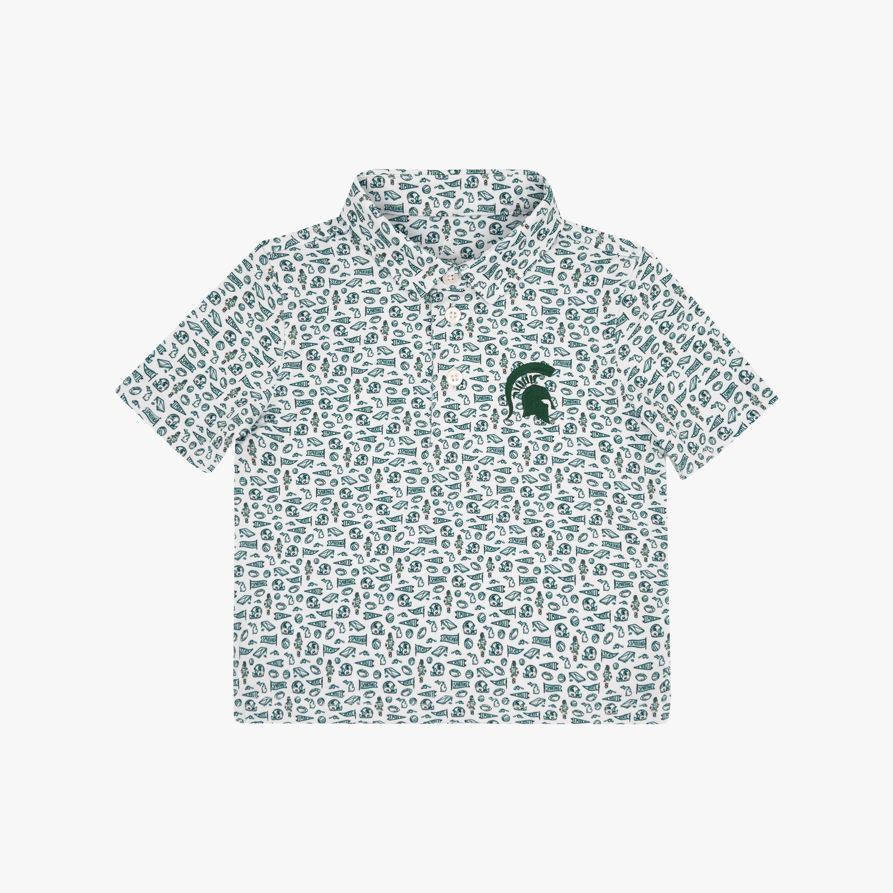 The Lil' Michigan State Gameday 2.0 | Collegiate Polo | The Michigan State Gameday 2.0 - White/Forest Green - 1