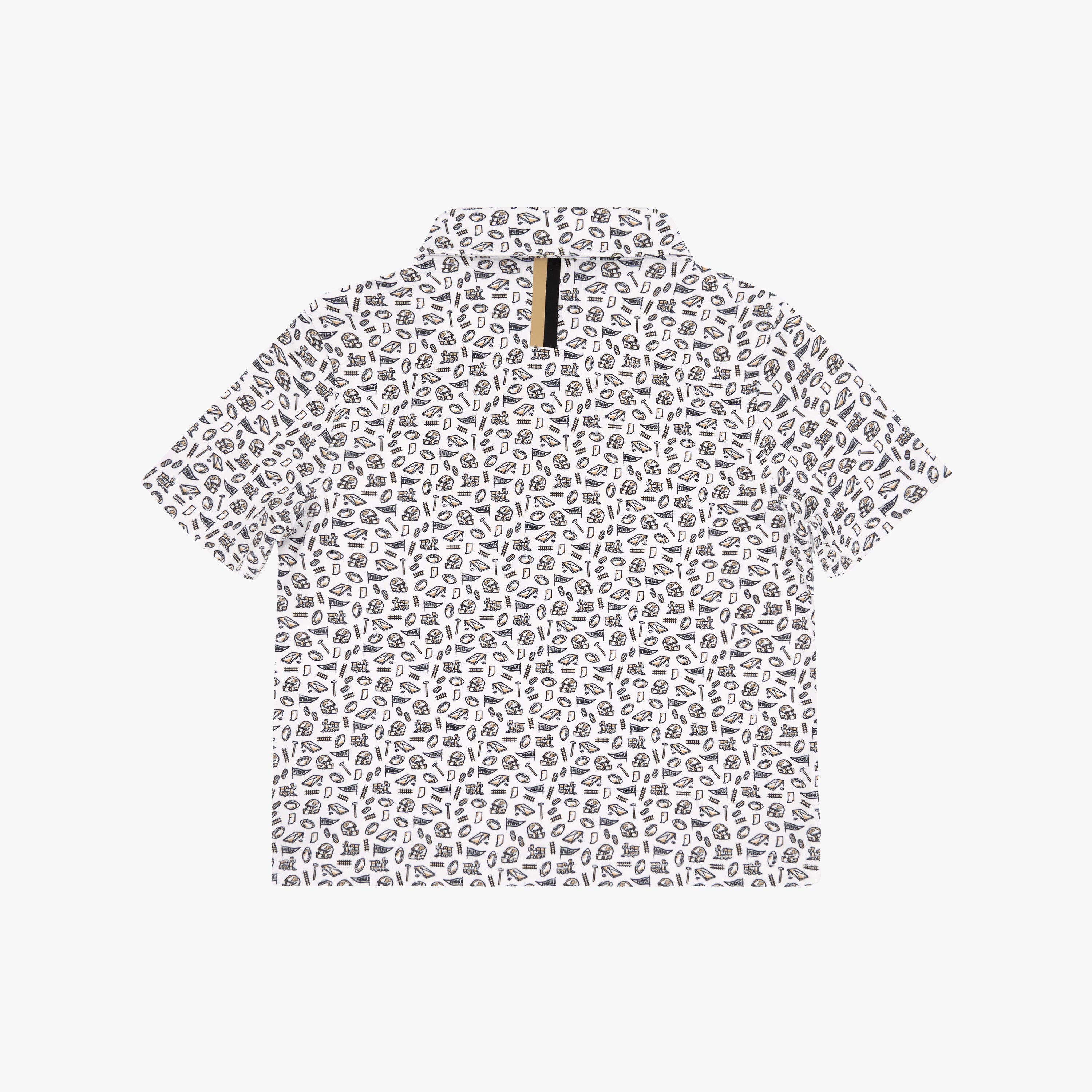 Alternative view of The Lil' Purdue Gameday | Collegiate Polo | The Purdue Gameday - White/Black - 1