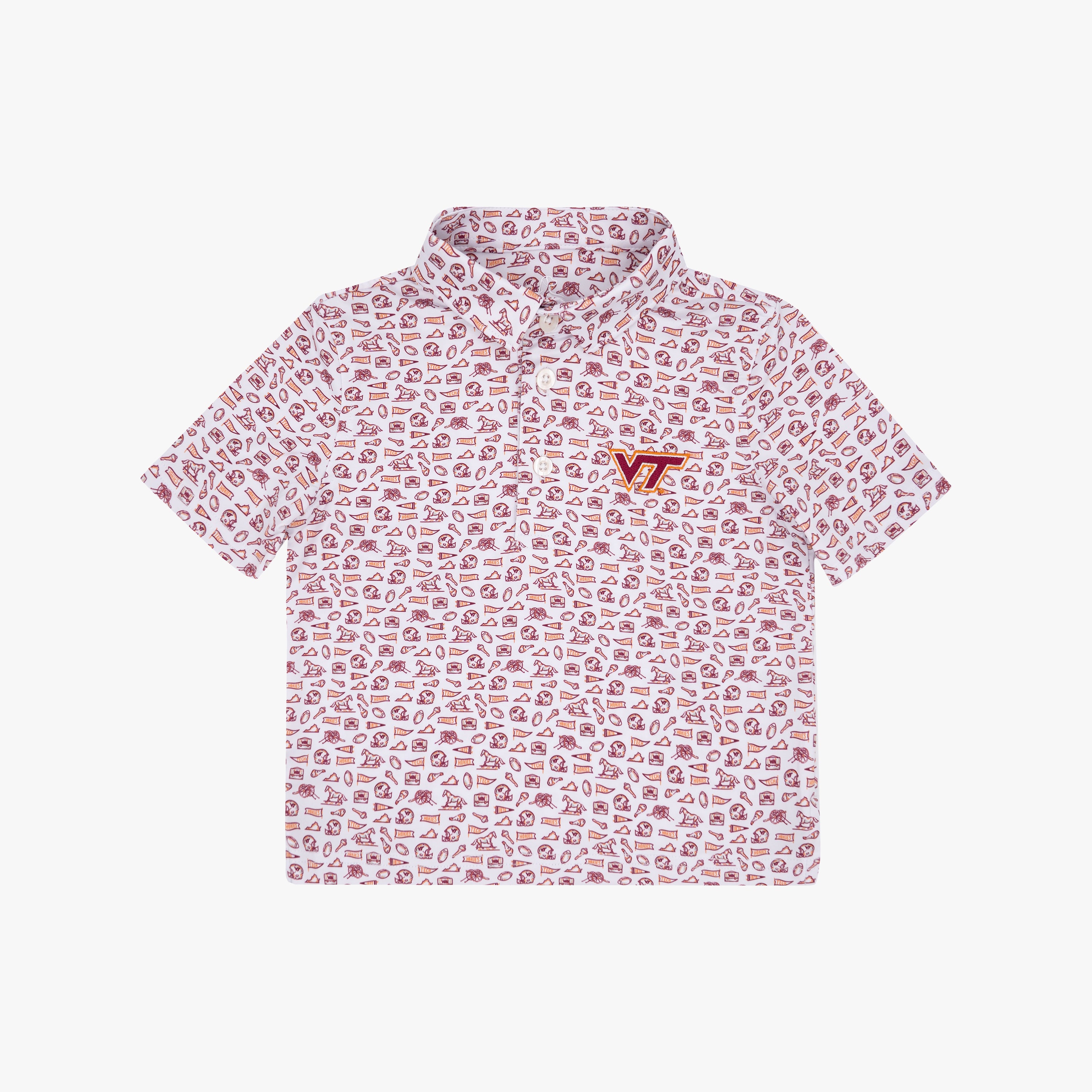The Lil' Virginia Tech Gameday 2.0 | Collegiate Polo | The Virginia Tech Gameday 2.0 - White/Dark Maroon - 1