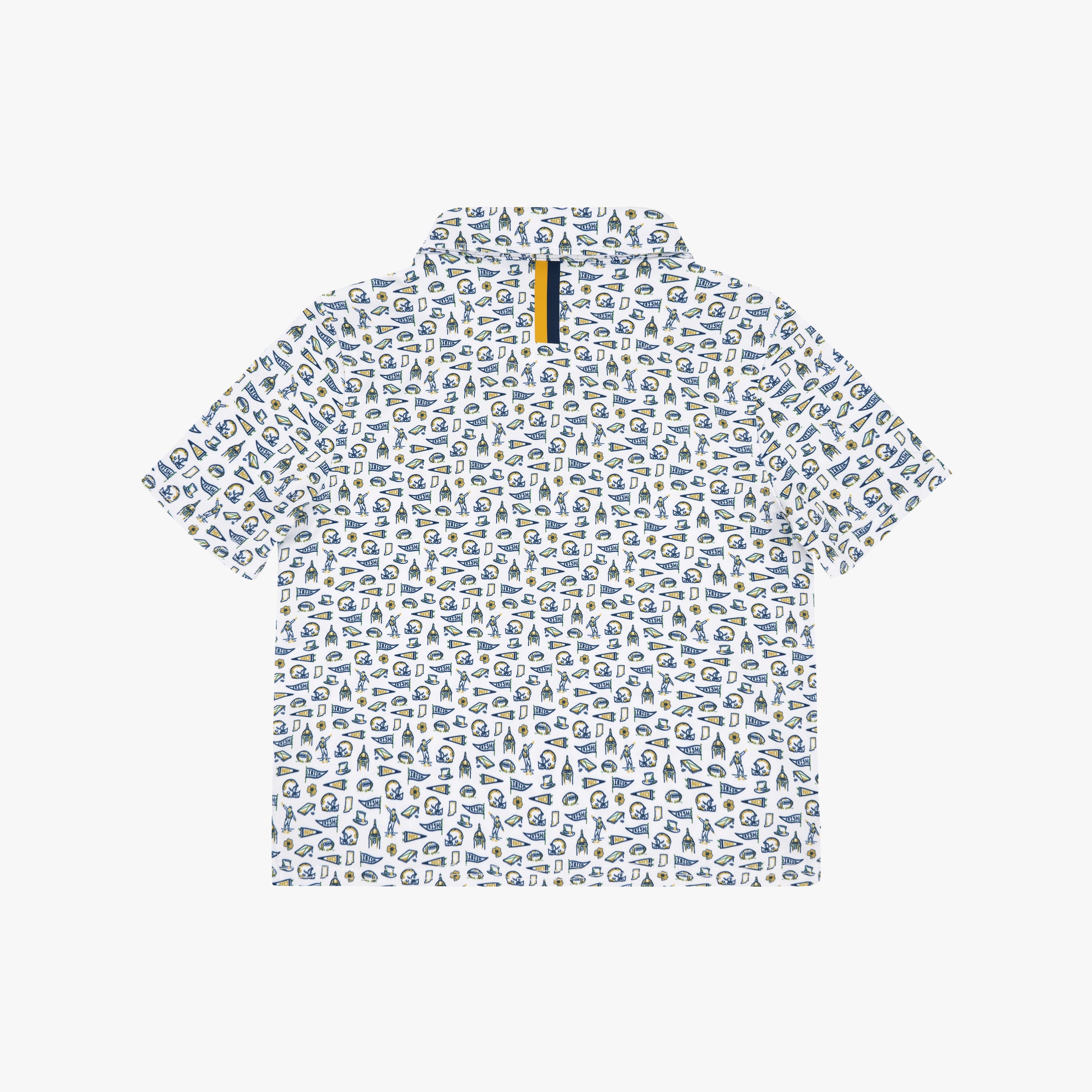 Alternative view of The Lil' Notre Dame Gameday 2.0 | Collegiate Polo | The Notre Dame Gameday 2.0 - White/Indigo Blue - 1