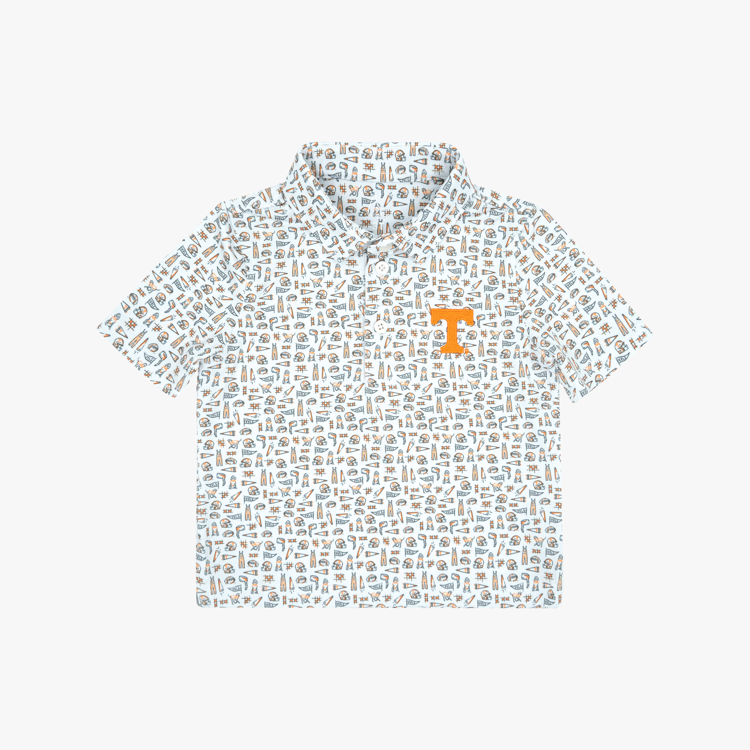 The Lil' Tennessee Gameday 2.0 | Collegiate Polo | The Tennessee Gameday 2.0 - White/Charcoal Grey - 1