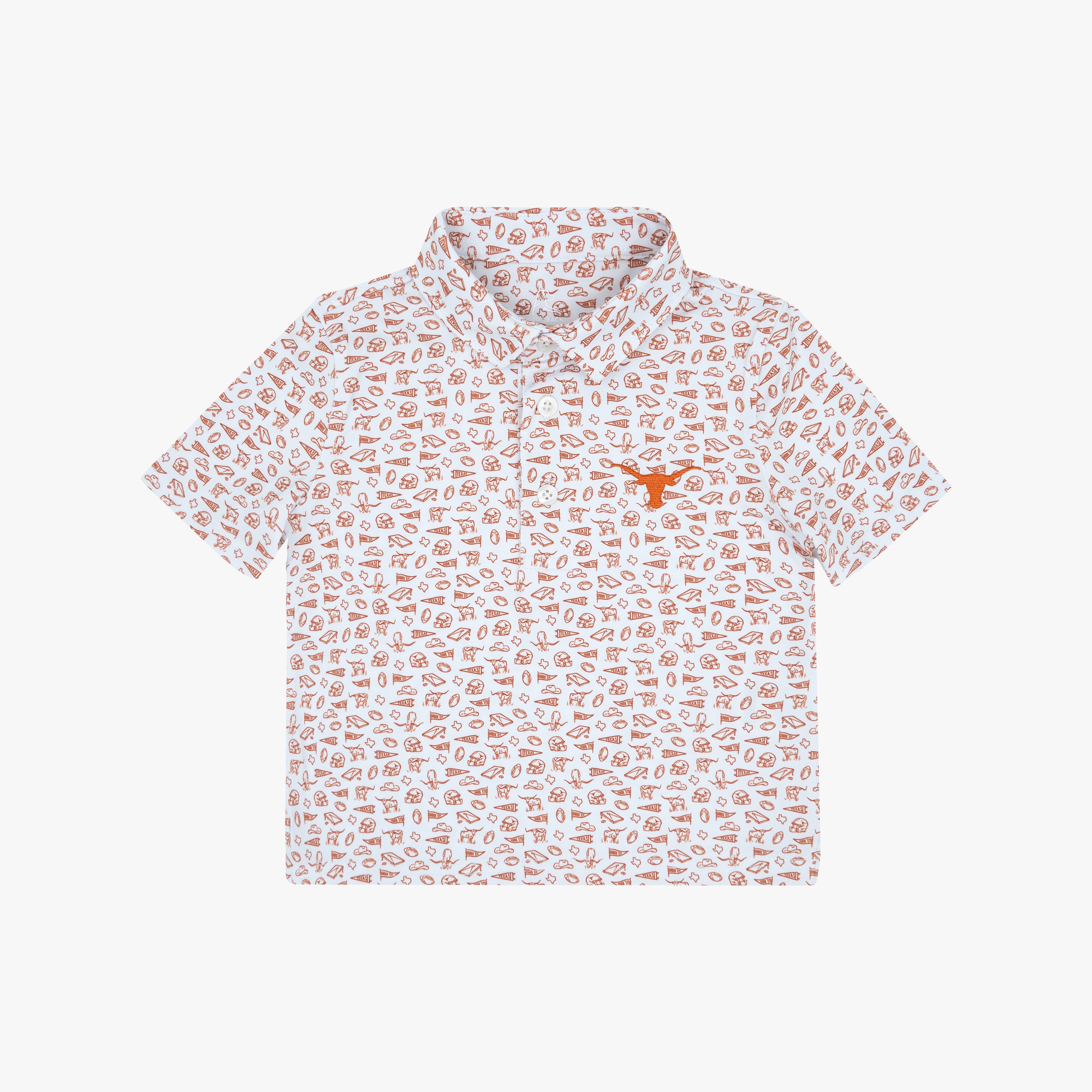The Lil' Texas Gameday 2.0 | Collegiate Polo | The Texas Gameday 2.0 - White/Rust Orange - 1