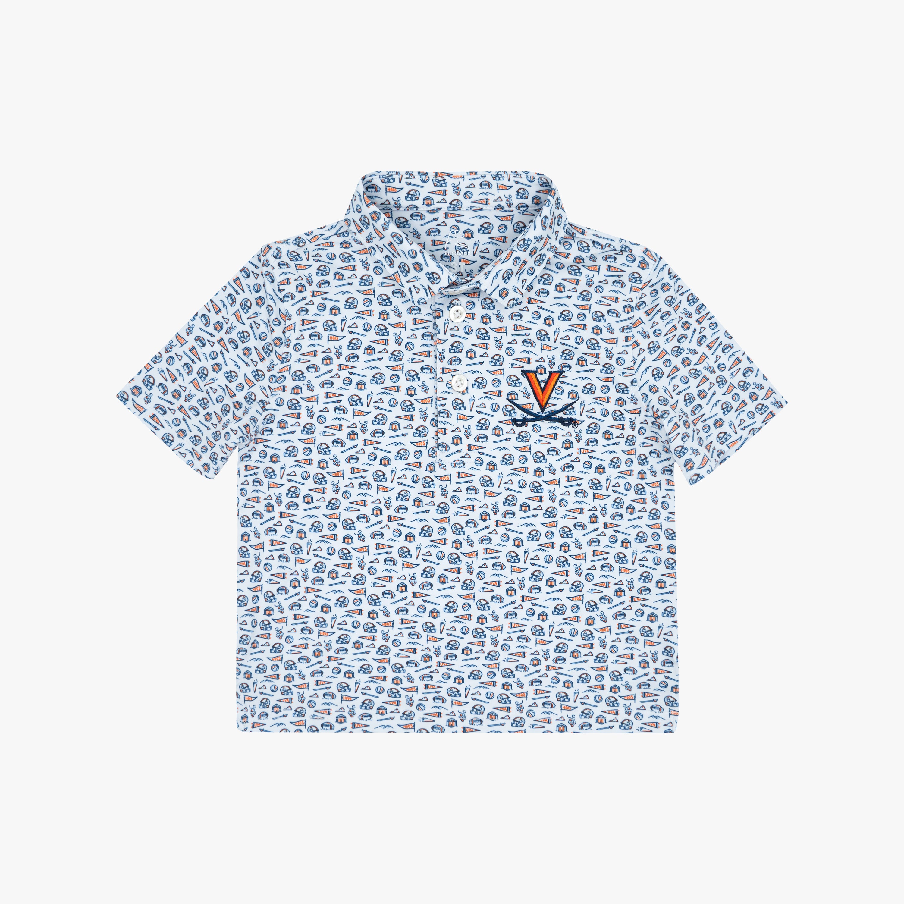 The Lil' UVA Gameday 2.0 | Collegiate Polo | The UVA Gameday 2.0 - White/Admiral Navy - 1