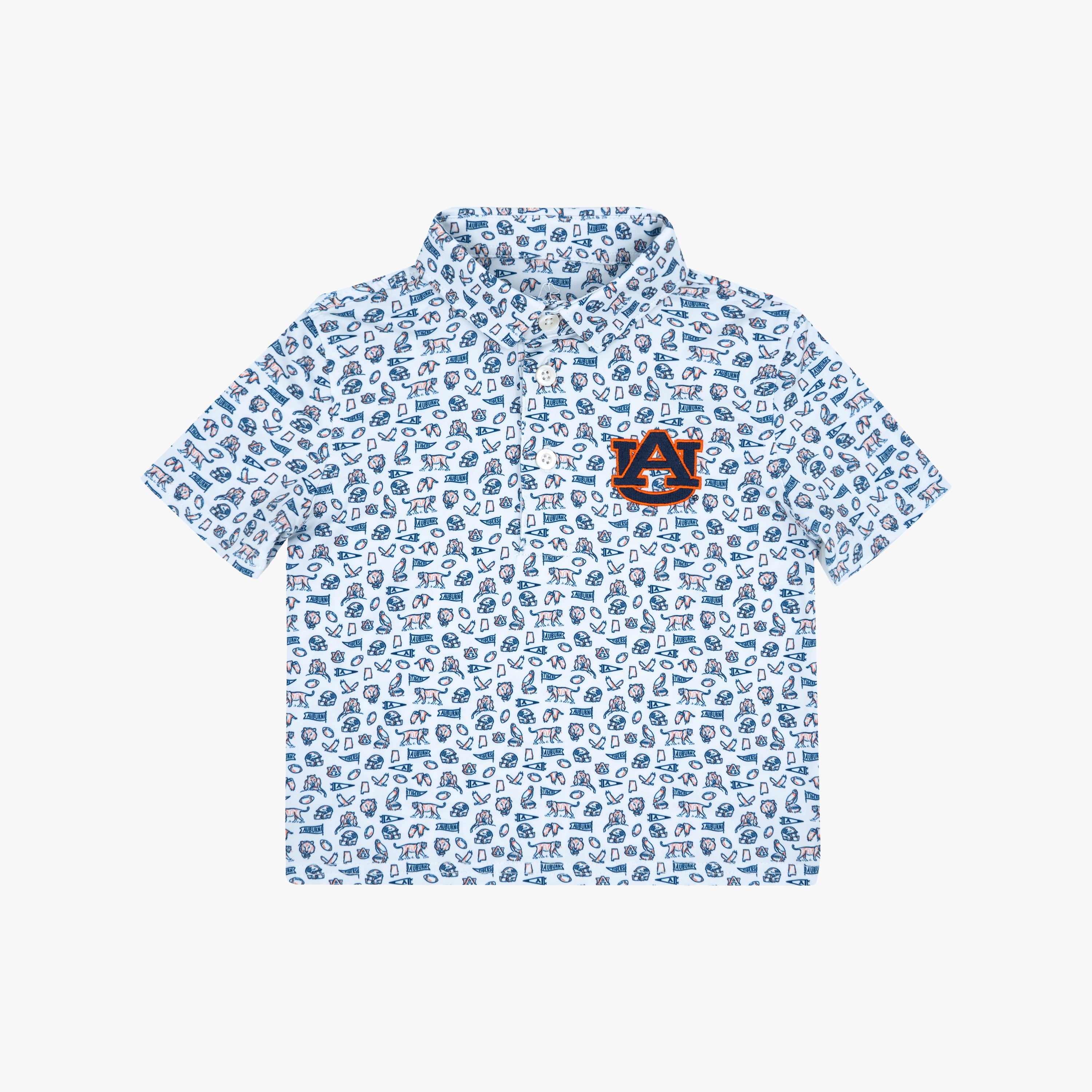 The Lil' Auburn Gameday 2.0 | Collegiate Polo | The Auburn Gameday 2.0 - White/Dock Blue - 1