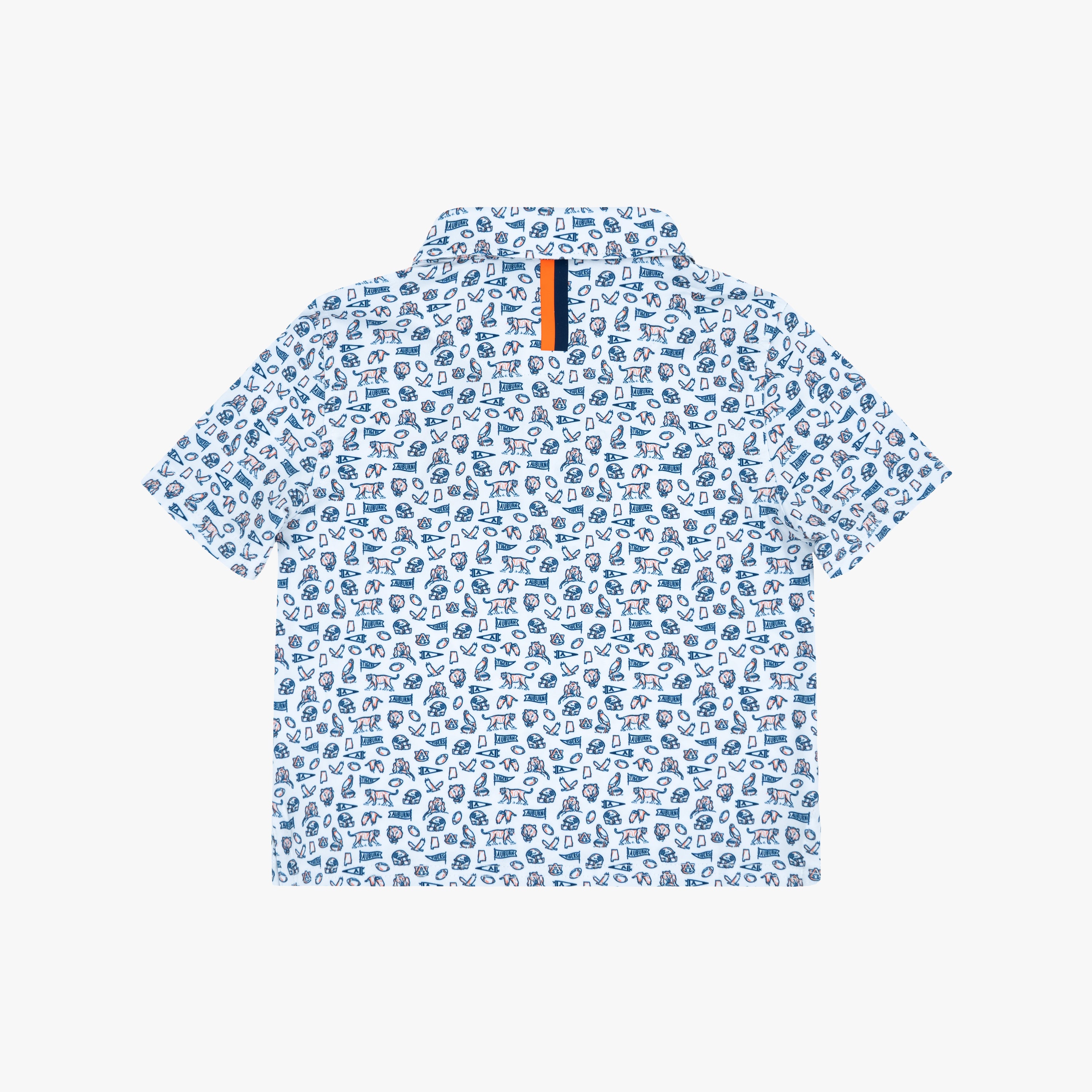 Alternative view of The Lil' Auburn Gameday 2.0 | Collegiate Polo | The Auburn Gameday 2.0 - White/Dock Blue - 1