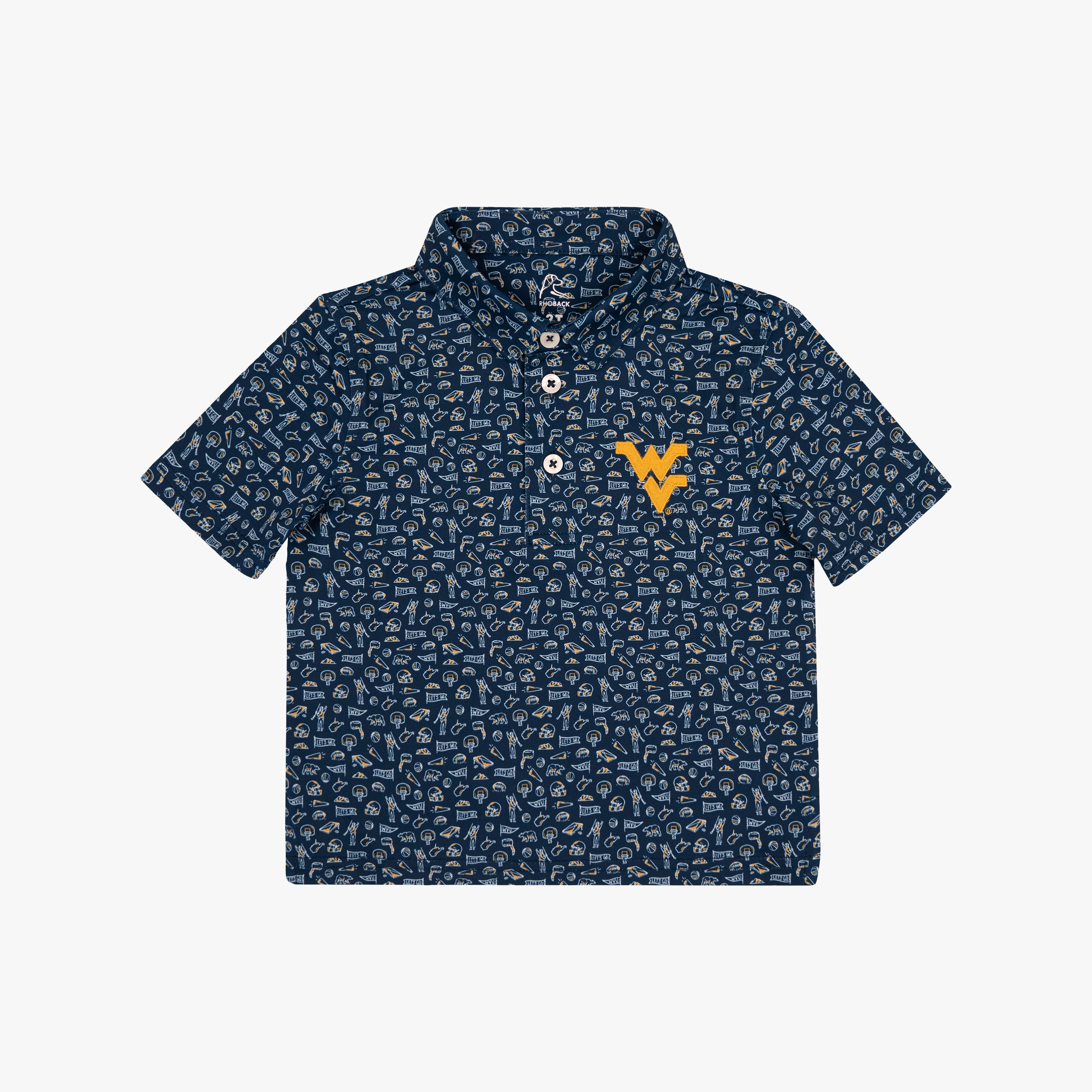 The Lil' West Virginia Gameday 2.0 | Collegiate Polo | The West Virginia Gameday 2.0 - Indigo Blue/White - 1