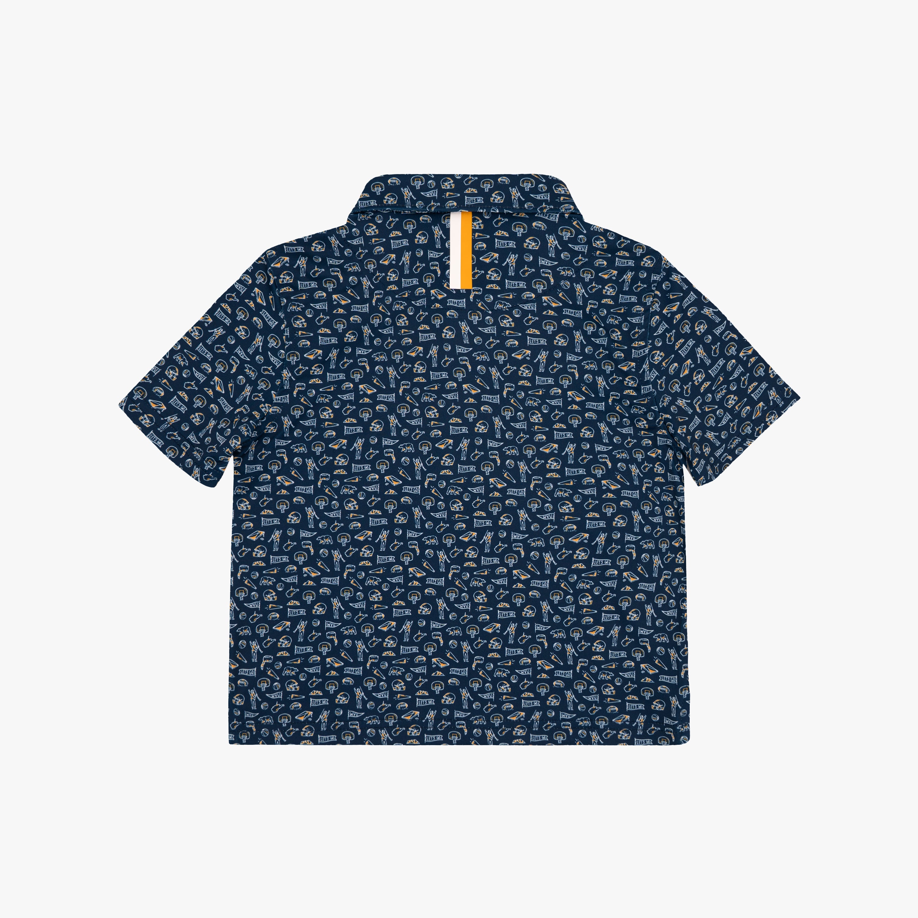 Alternative view of The Lil' West Virginia Gameday 2.0 | Collegiate Polo | The West Virginia Gameday 2.0 - Indigo Blue/White - 1