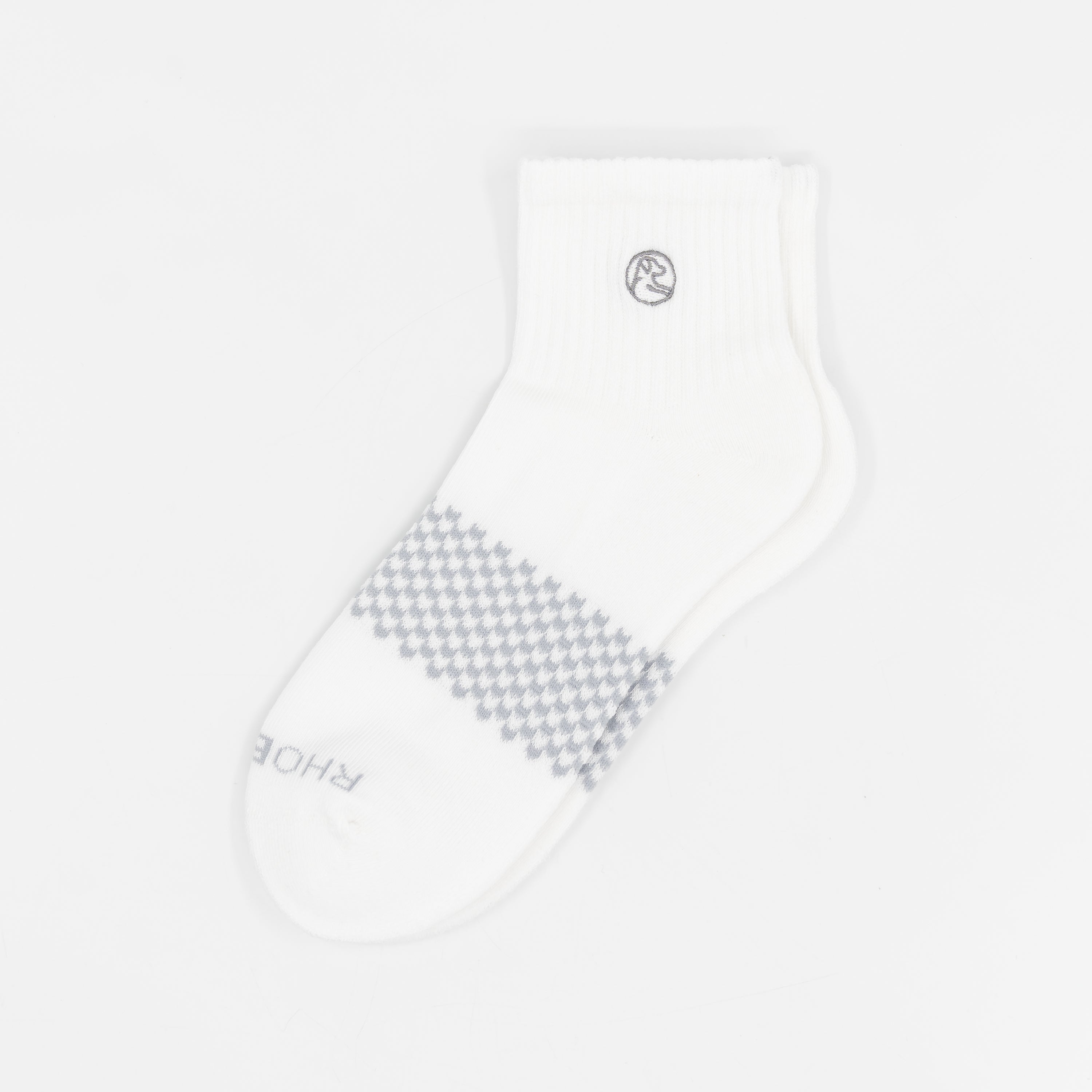 Stratus Performance Half Crew Socks | Solid - White - Thunder Grey