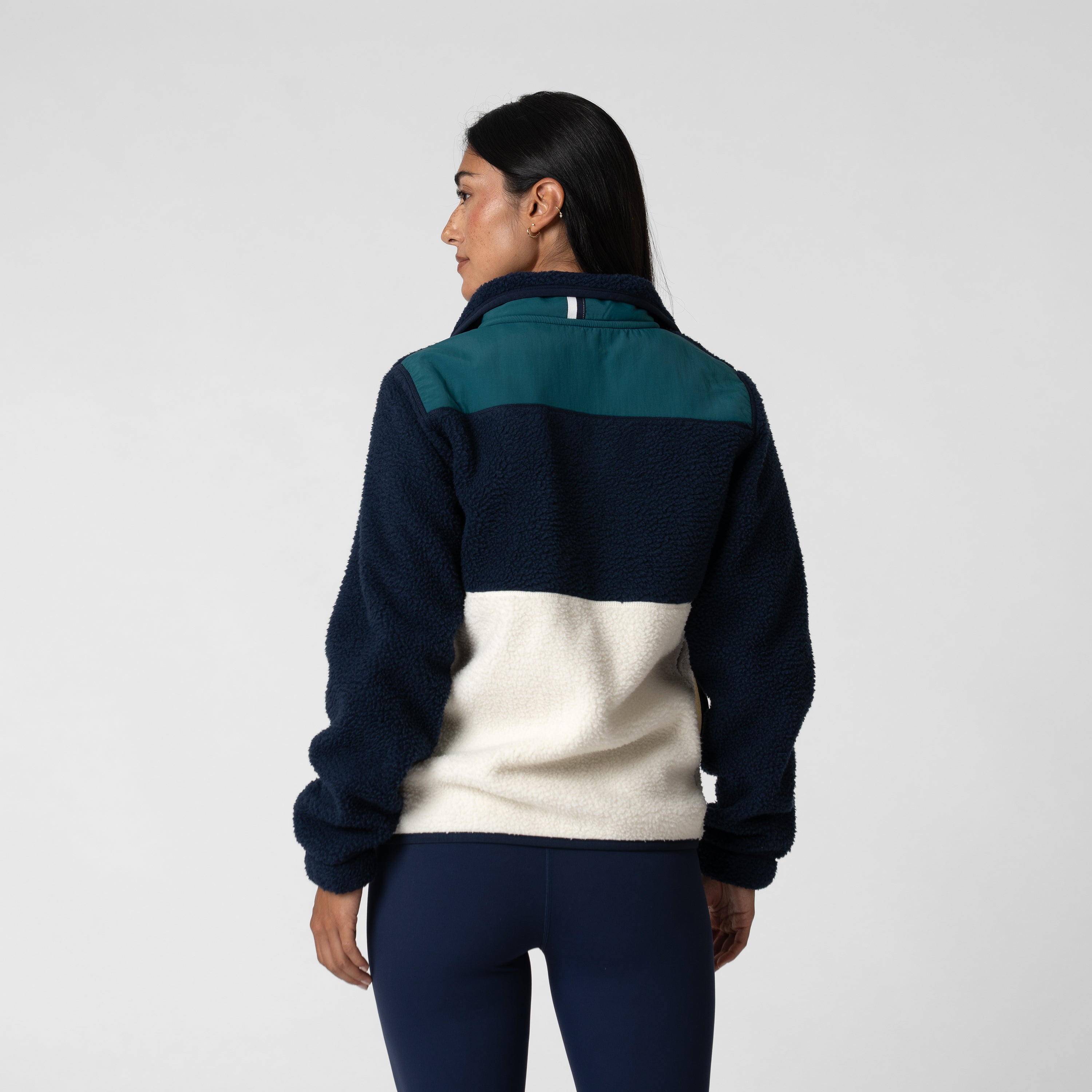 Summit Crest Full-Zip Jacket | Colorblock - Fleet Navy/Ivory - Midnight Green (Women's) - Image 2