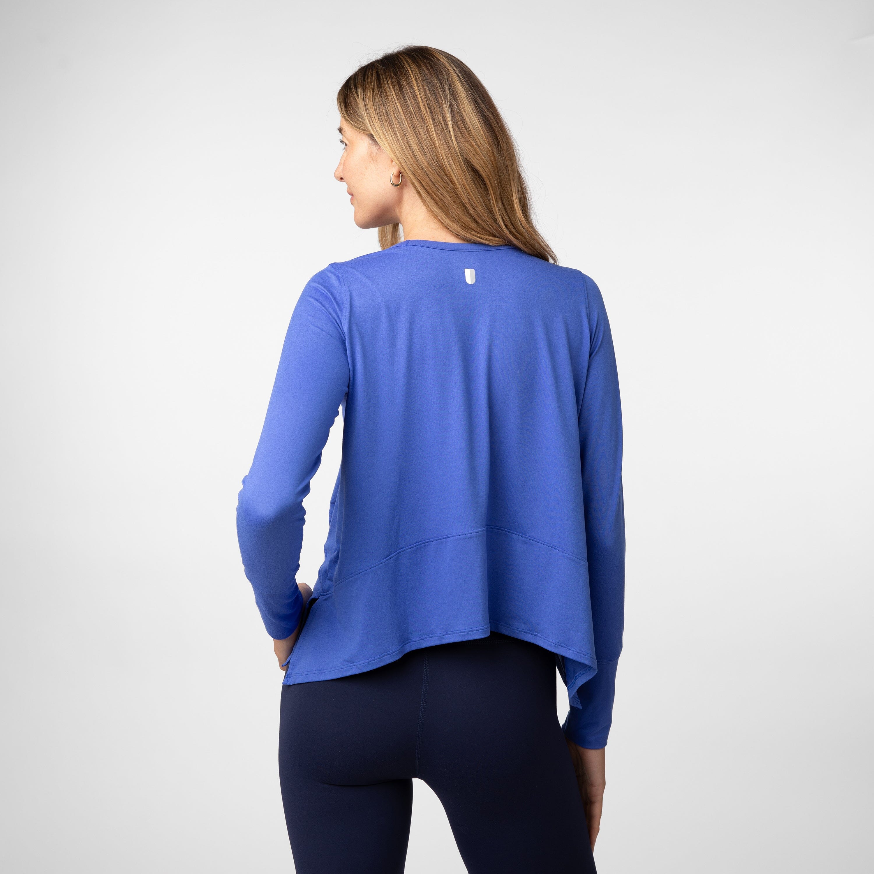 Alternative view of Drift Long Sleeve Flowy Tee | Solid - Bunker Blue