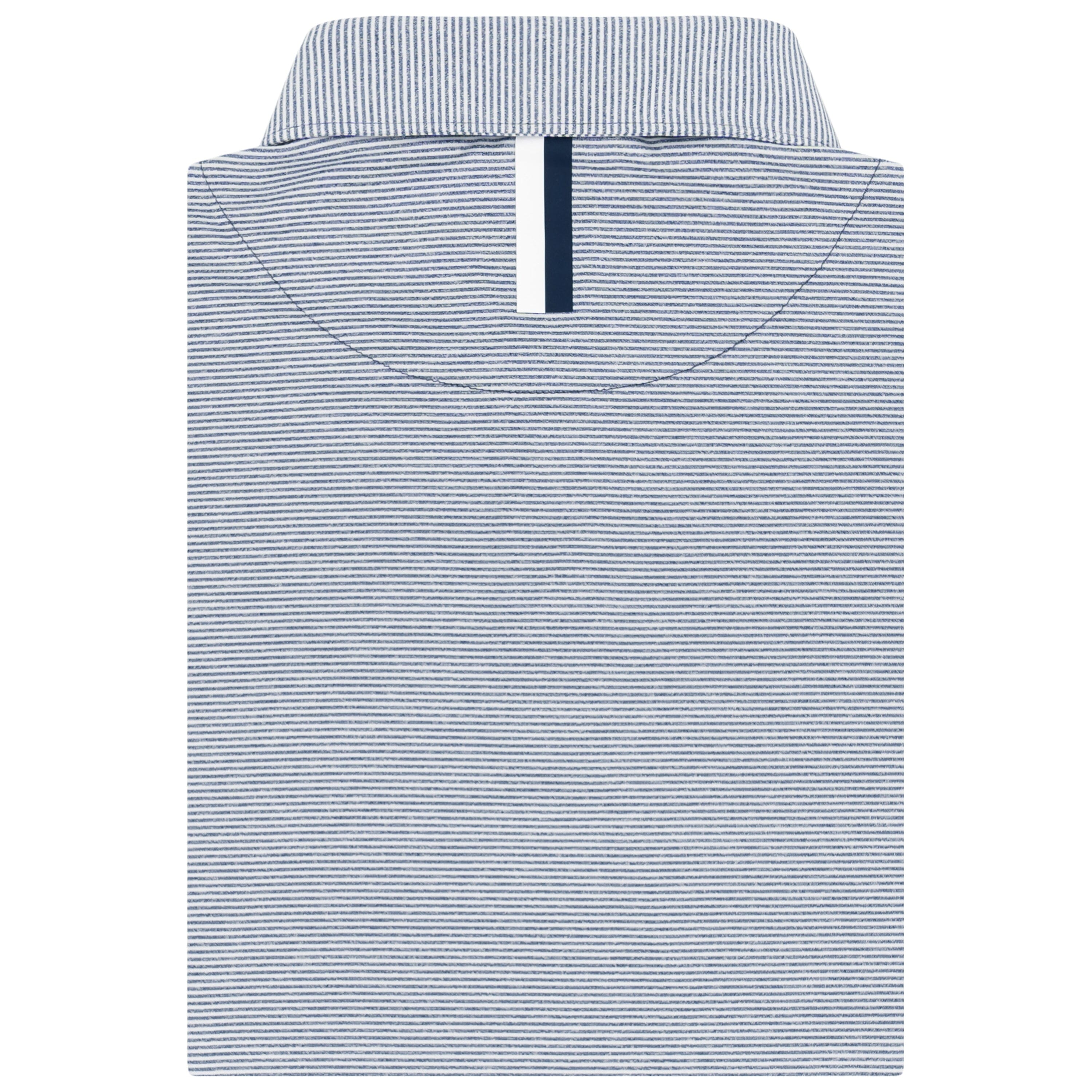 Alternative view of The Whaler Heather Stripe | Long Sleeve Performance Polo | The Whaler Heather Stripe - Fleet Navy/White