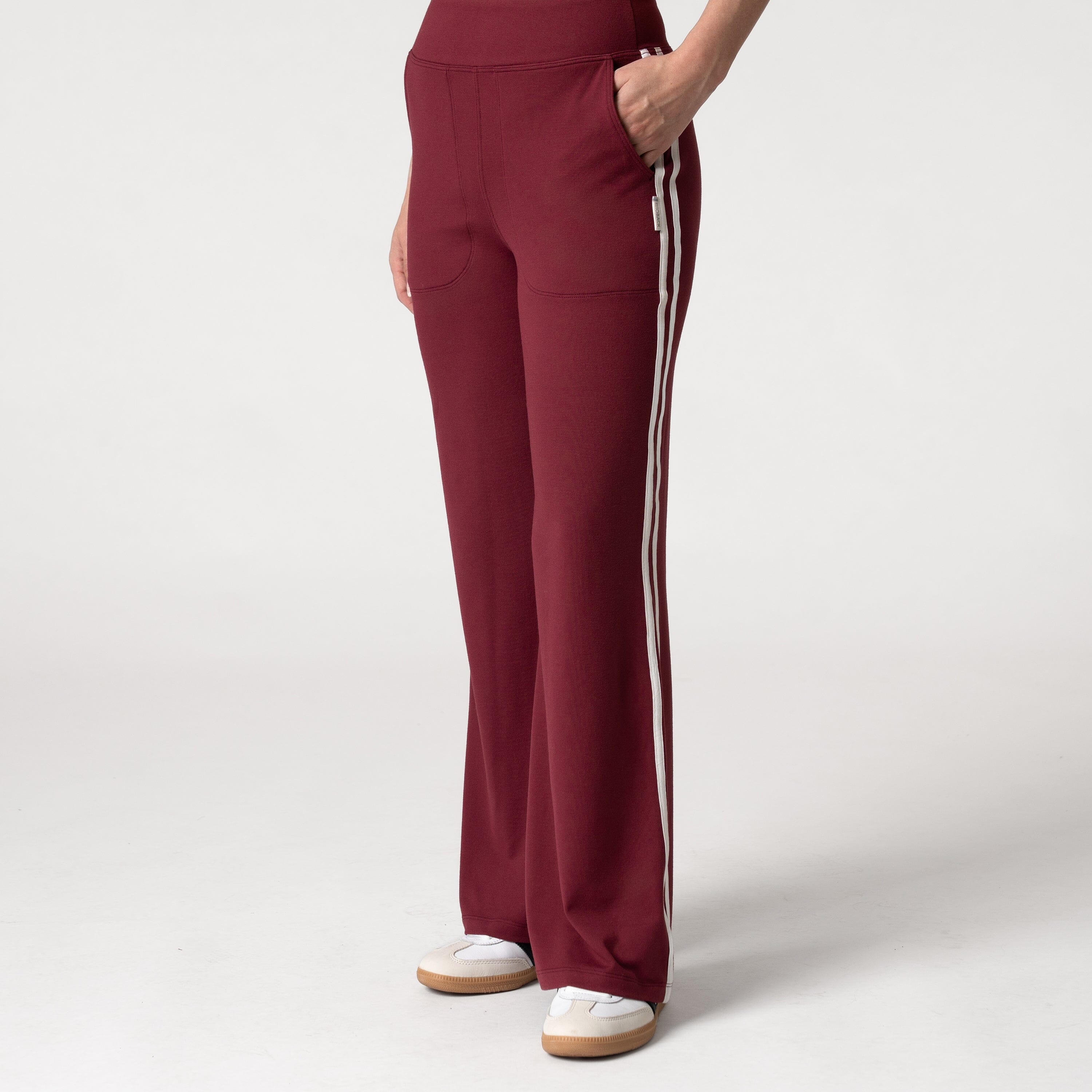 Alternative view of Tempo Wide-Leg Pant | Heather - Merlot/Merlot - Ivory
