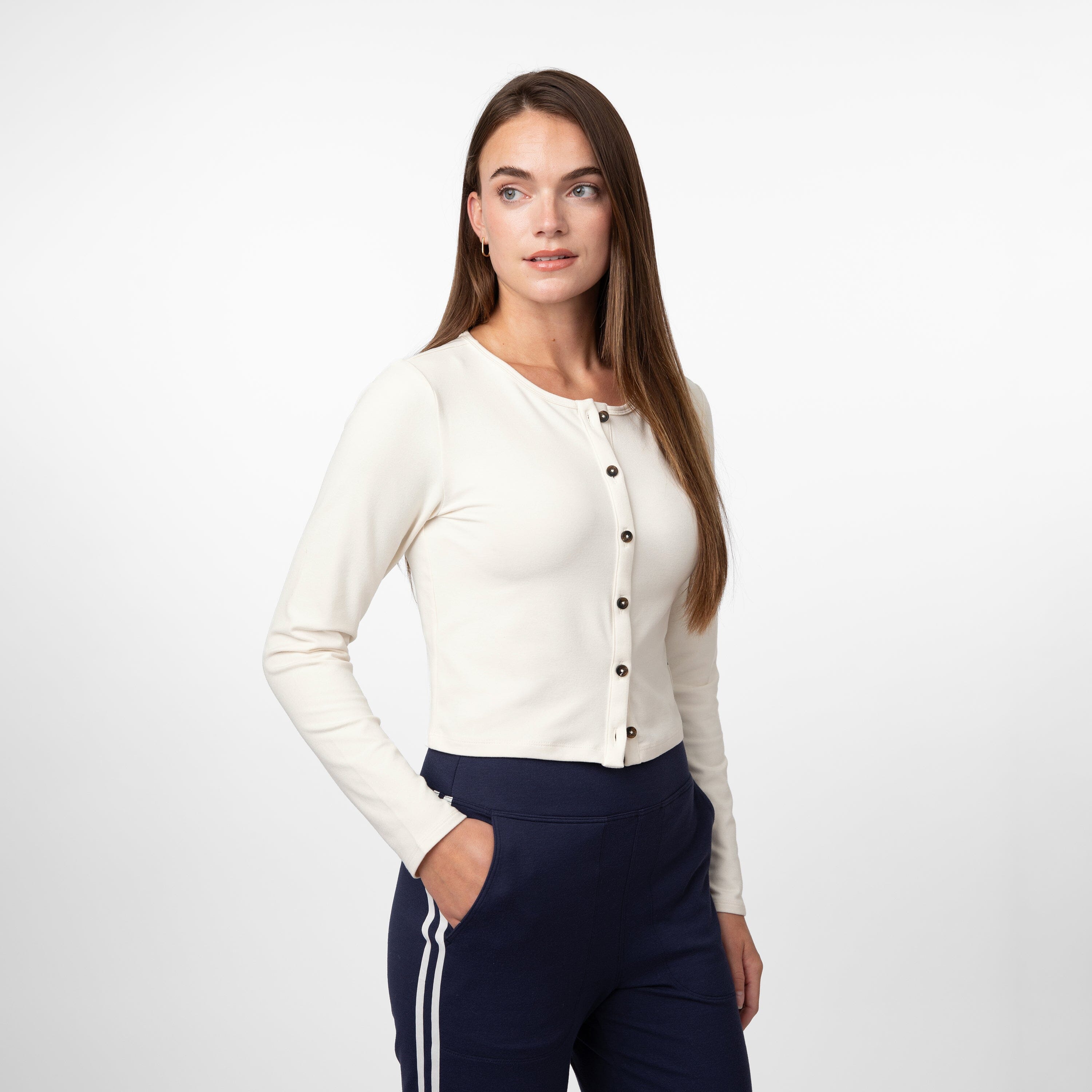 Alternative view of Tempo Cardigan | Heather - Ivory/Parchment White