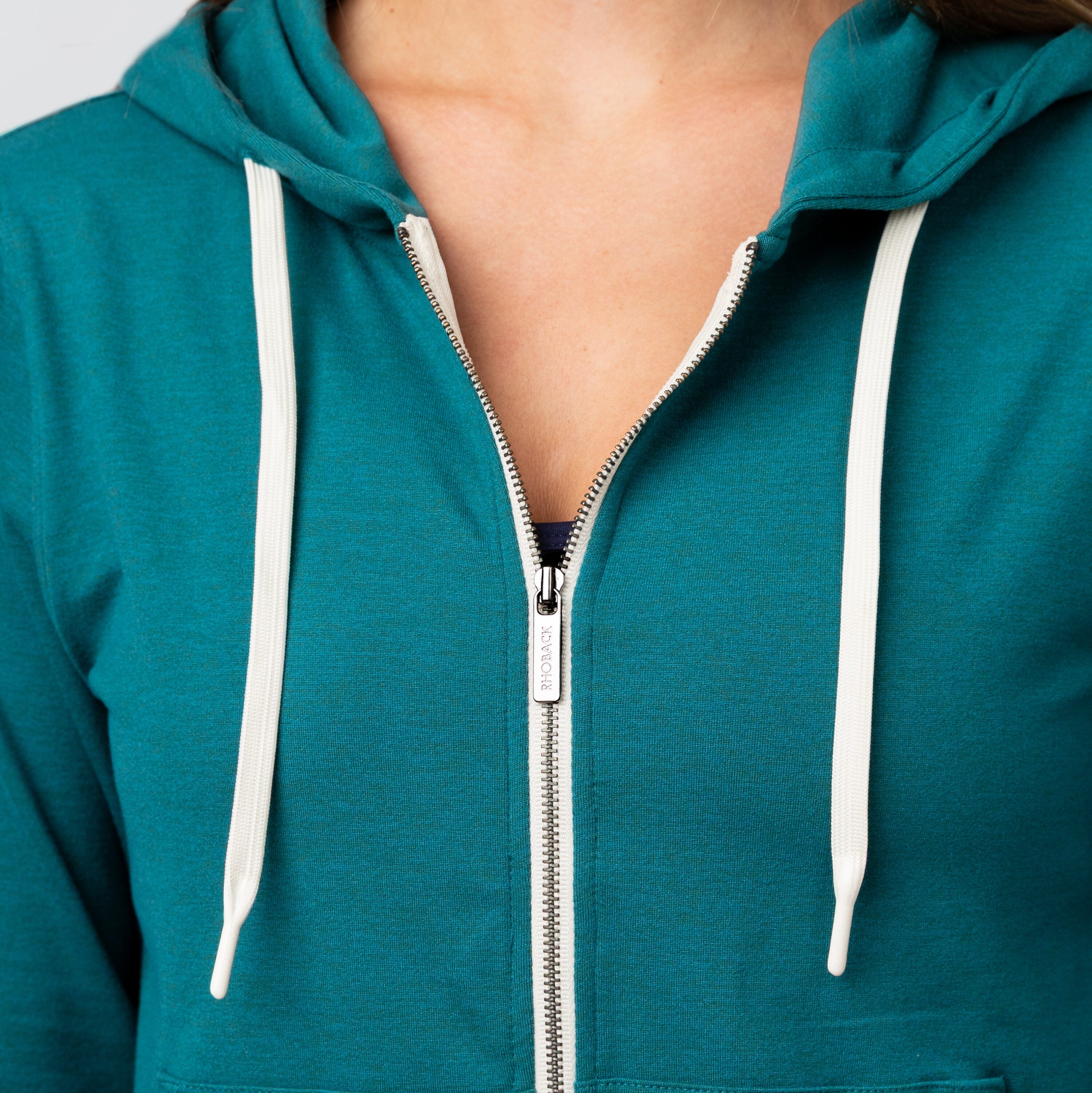 Alternative view of Tempo Full-Zip Hoodie | Solid - Midnight Green