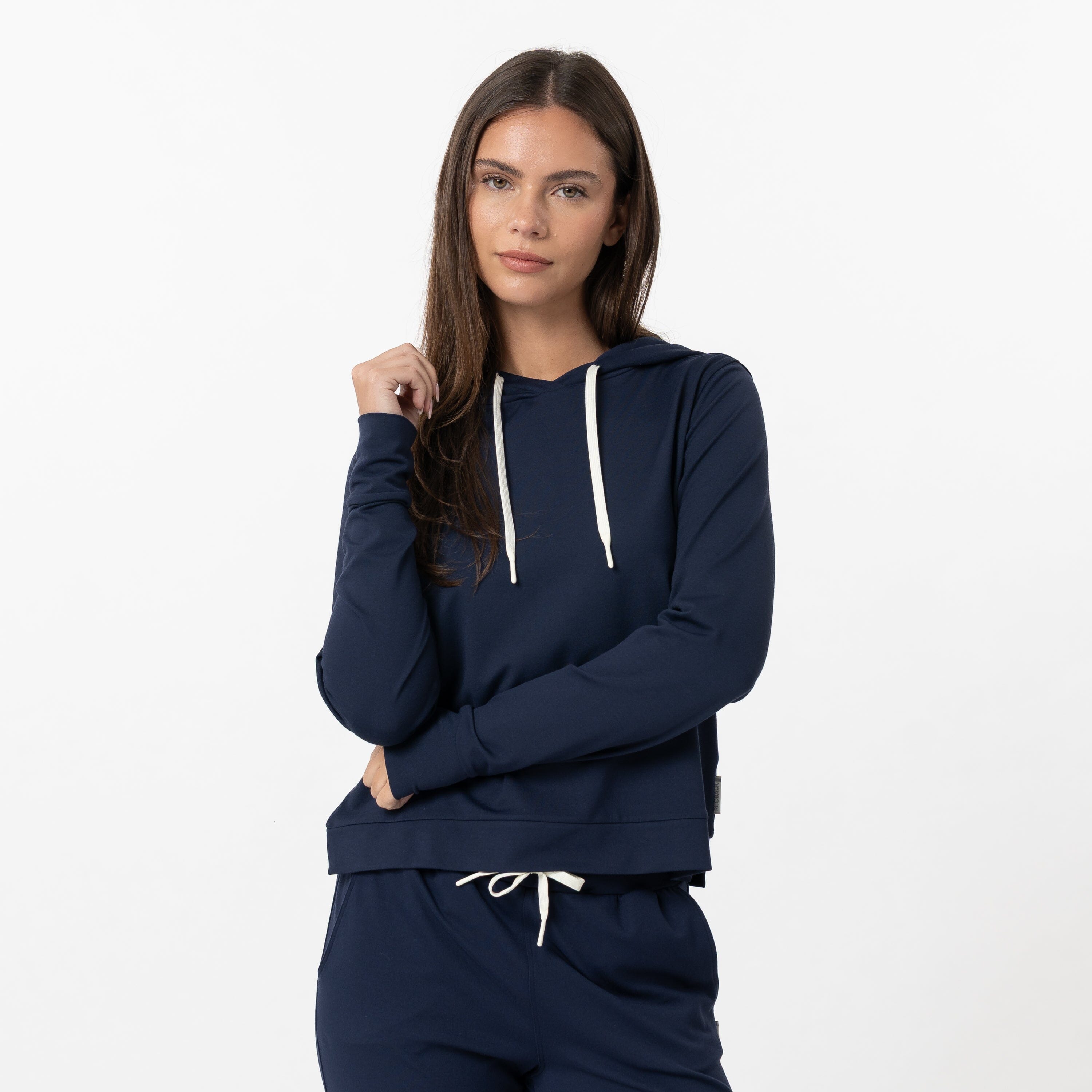 Alternative view of Tempo Performance Hoodie | Solid - Fleet Navy