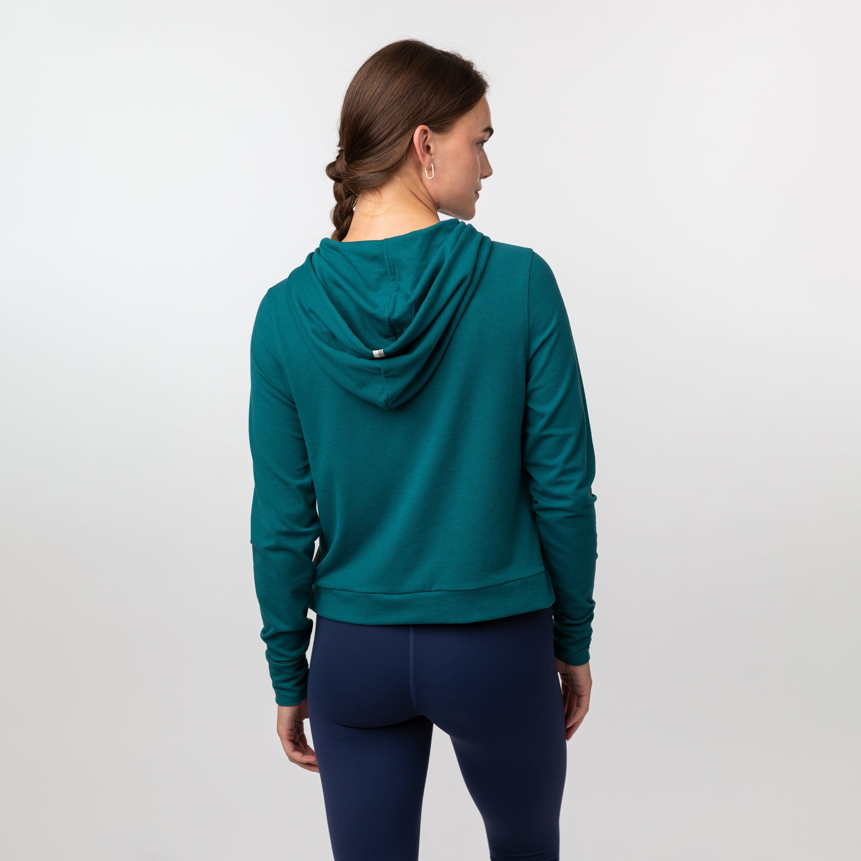 Alternative view of Tempo Performance Hoodie | Solid - Midnight Green