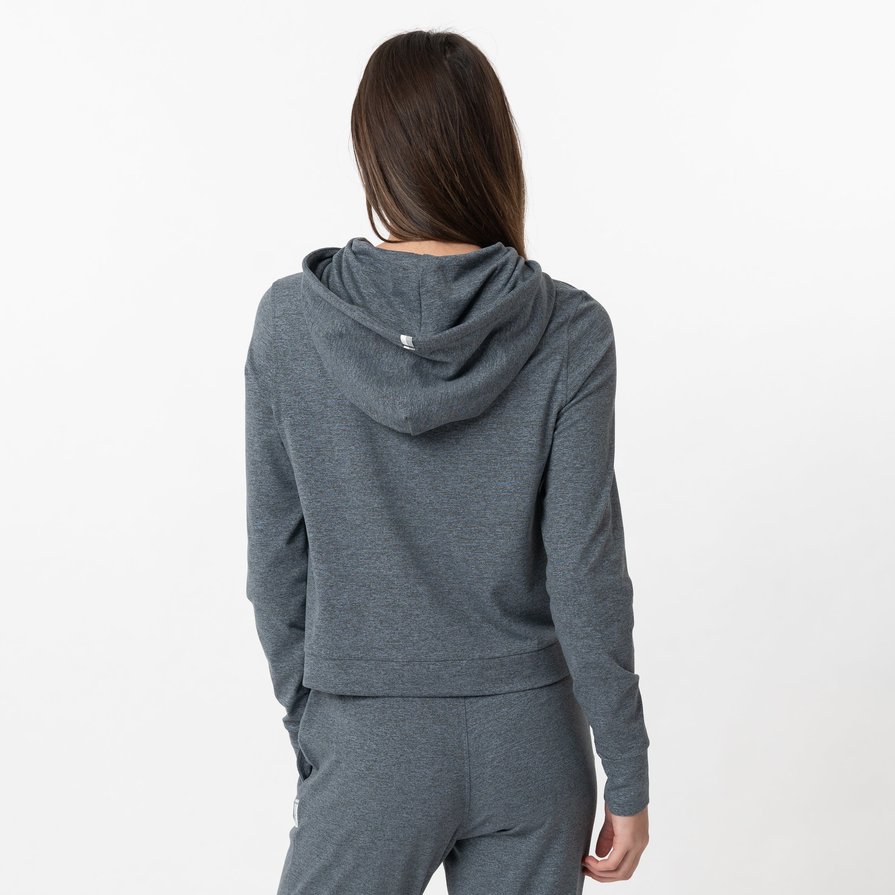 Alternative view of Tempo Performance Hoodie | Heather - Charcoal Grey/Thunder Grey