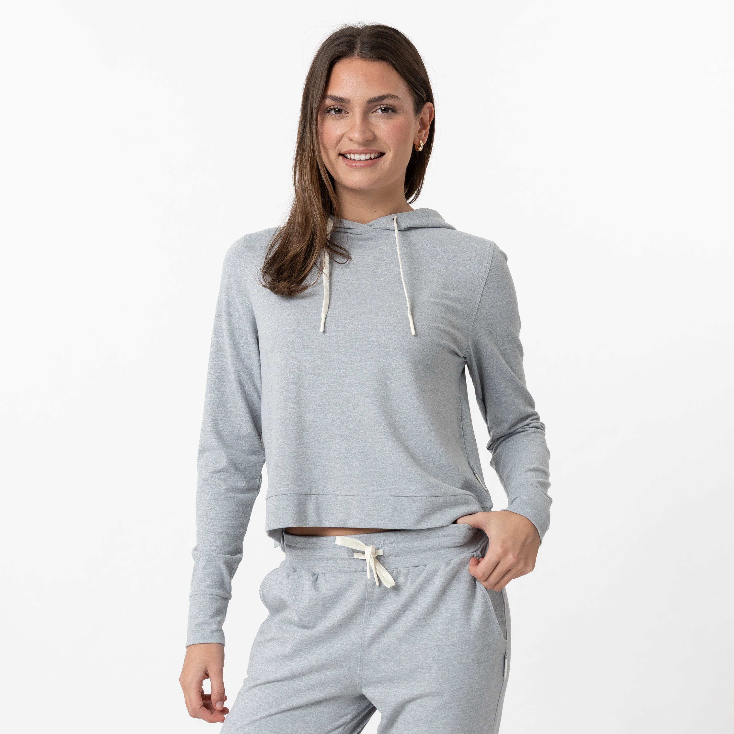Tempo Performance Hoodie | Heather - Stainless Steel/White