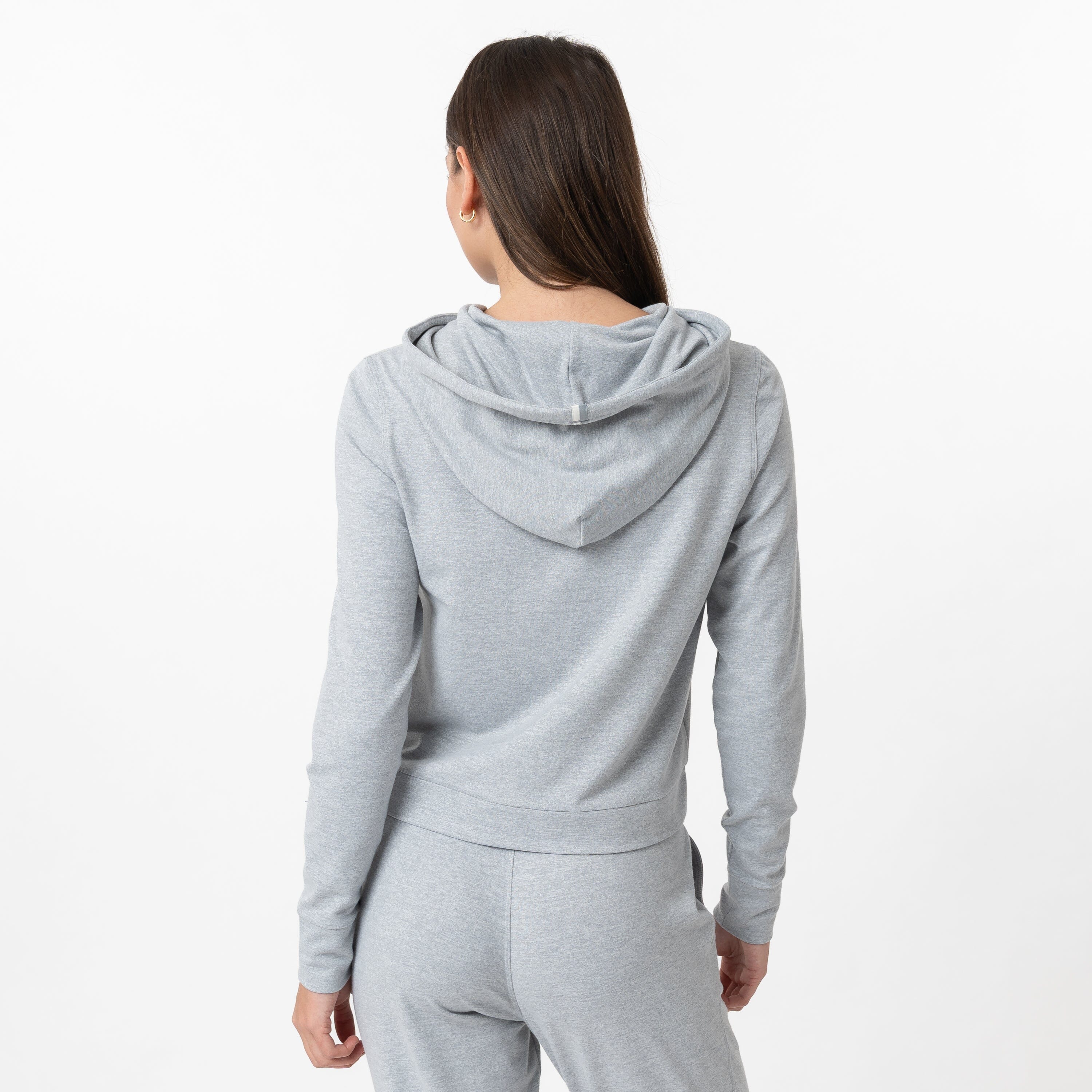 Alternative view of Tempo Performance Hoodie | Heather - Stainless Steel/White