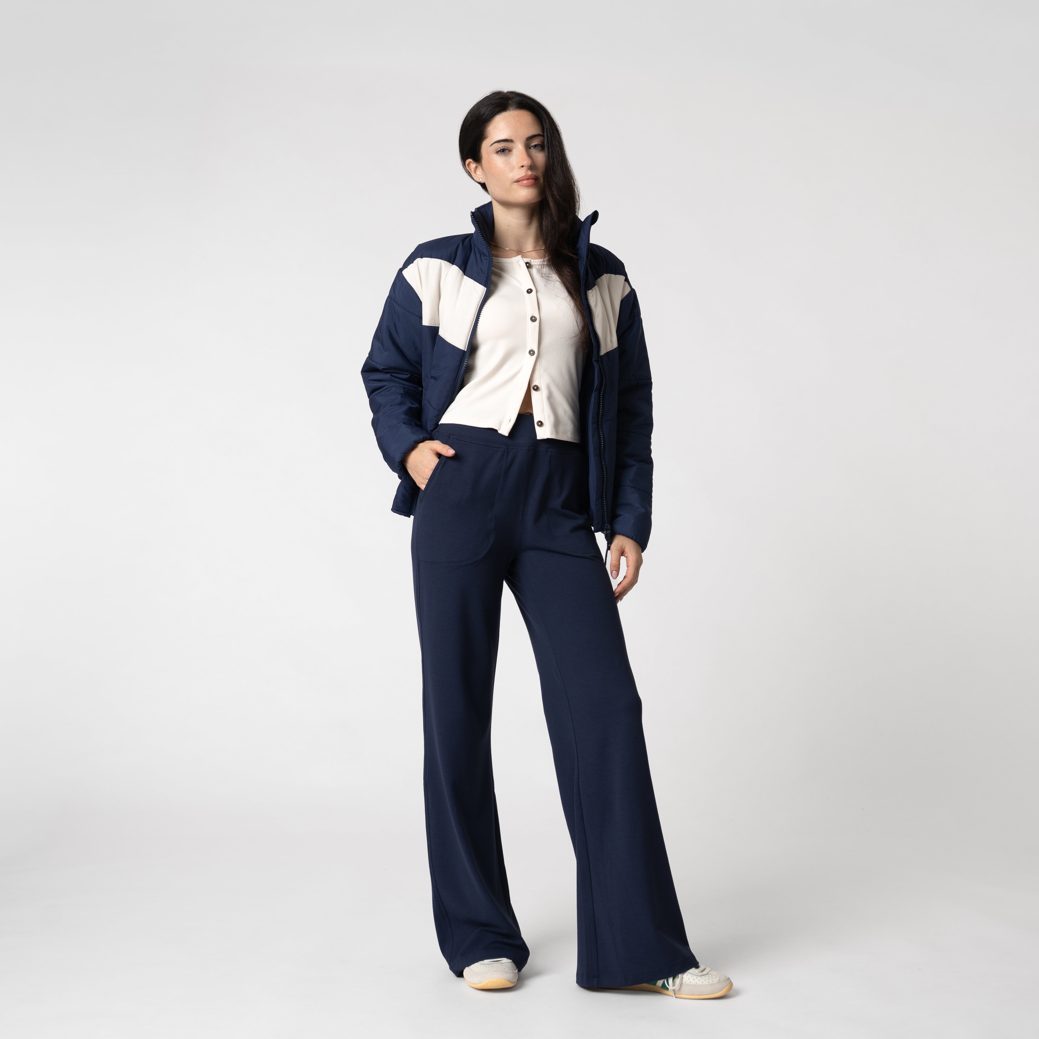 Alternative view of Cisco Insulated Jacket | The Sunset Block - Fleet Navy/Ivory