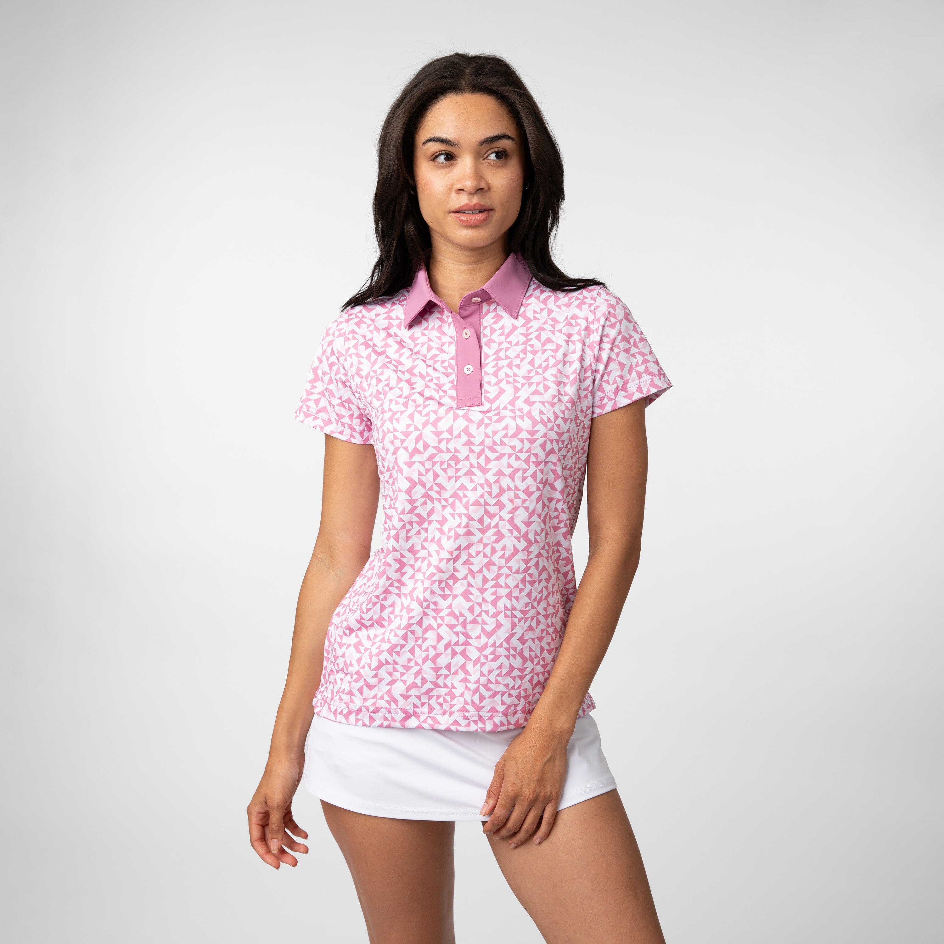Prime Performance Polo | The Prime - Cashmere Pink/White