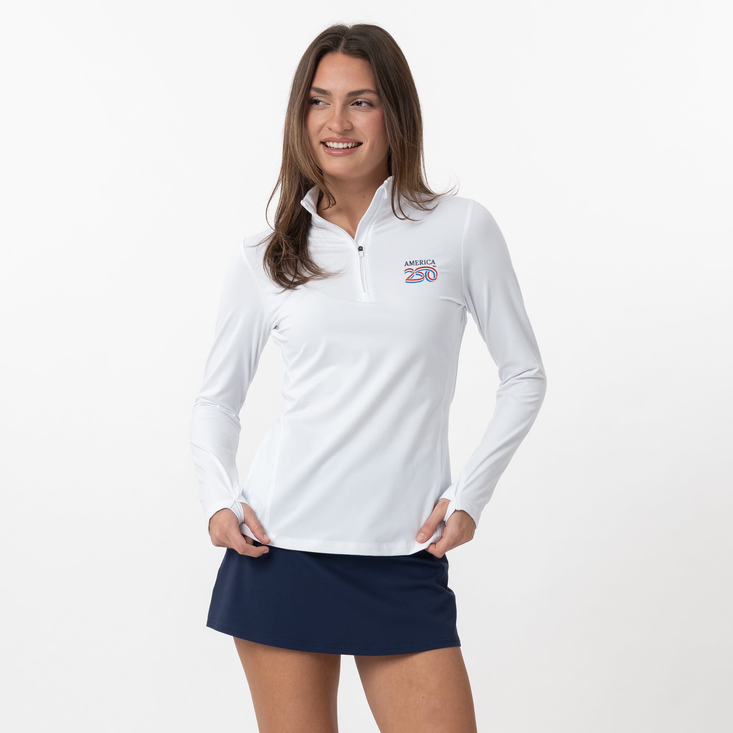 Solid Performance Q-Zip | Solid - White - America 250