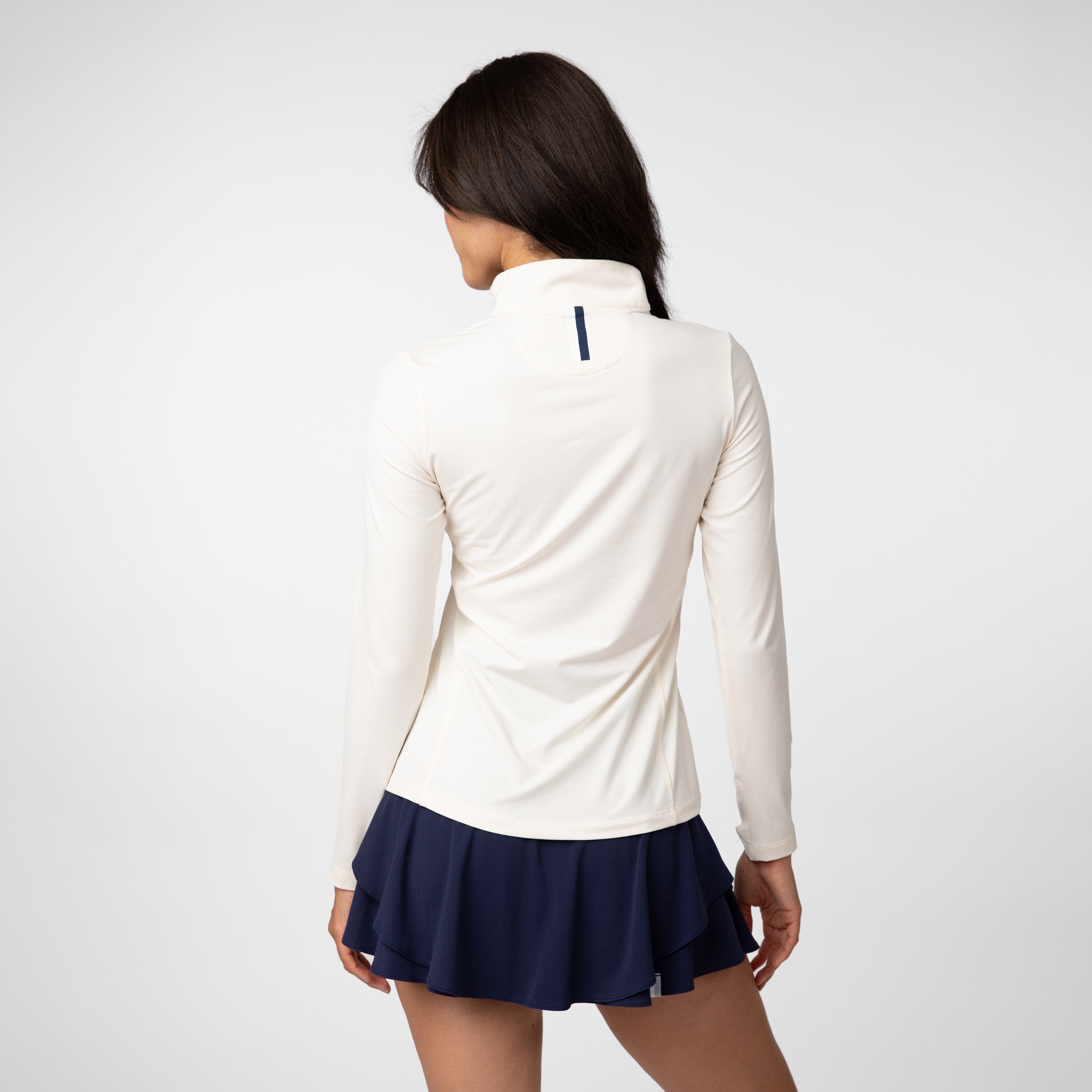 Alternative view of Heather Performance Q-Zip | Heather - Ivory/Parchment White