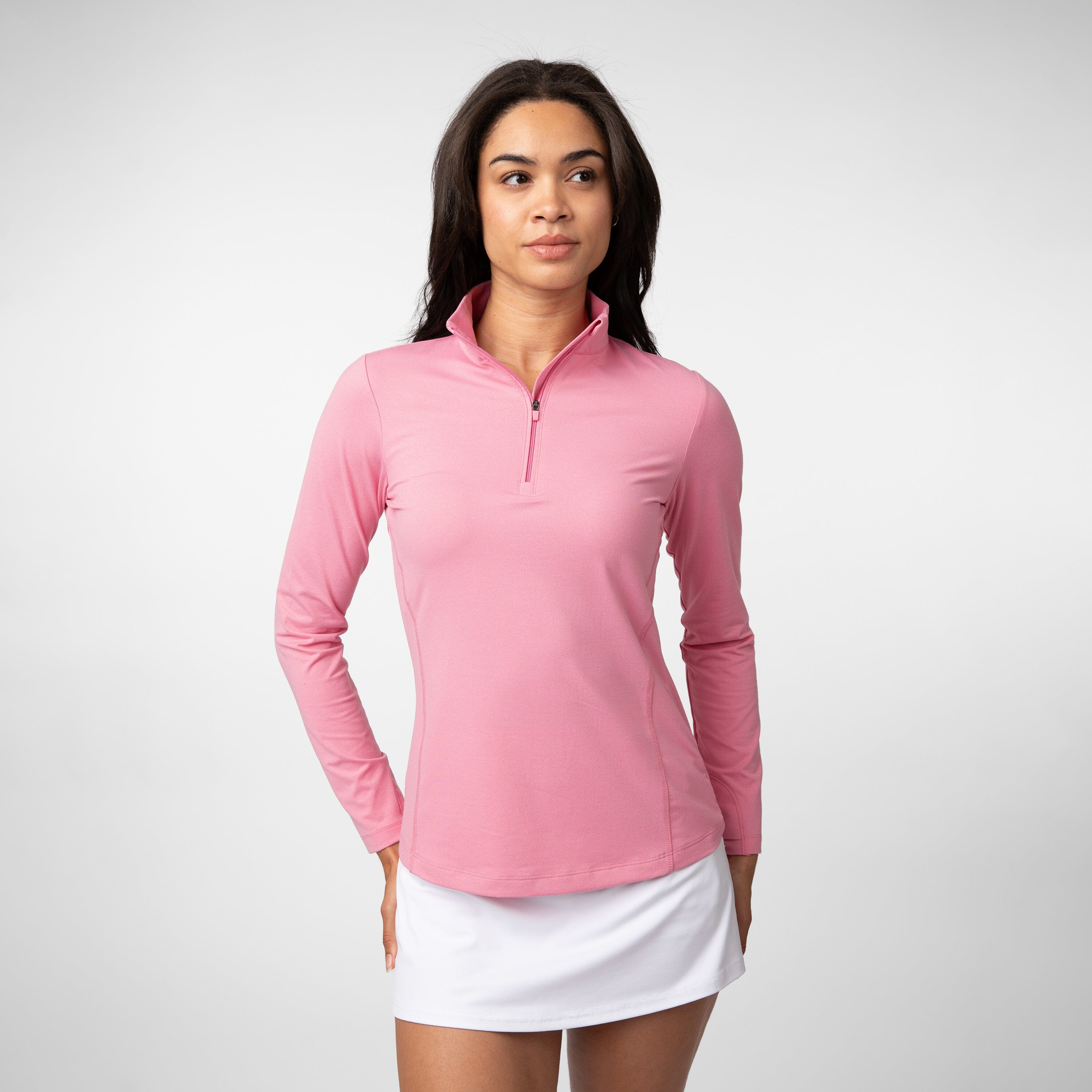 Heather Performance Q-Zip | Heather - Cashmere Pink/Cashmere Pink