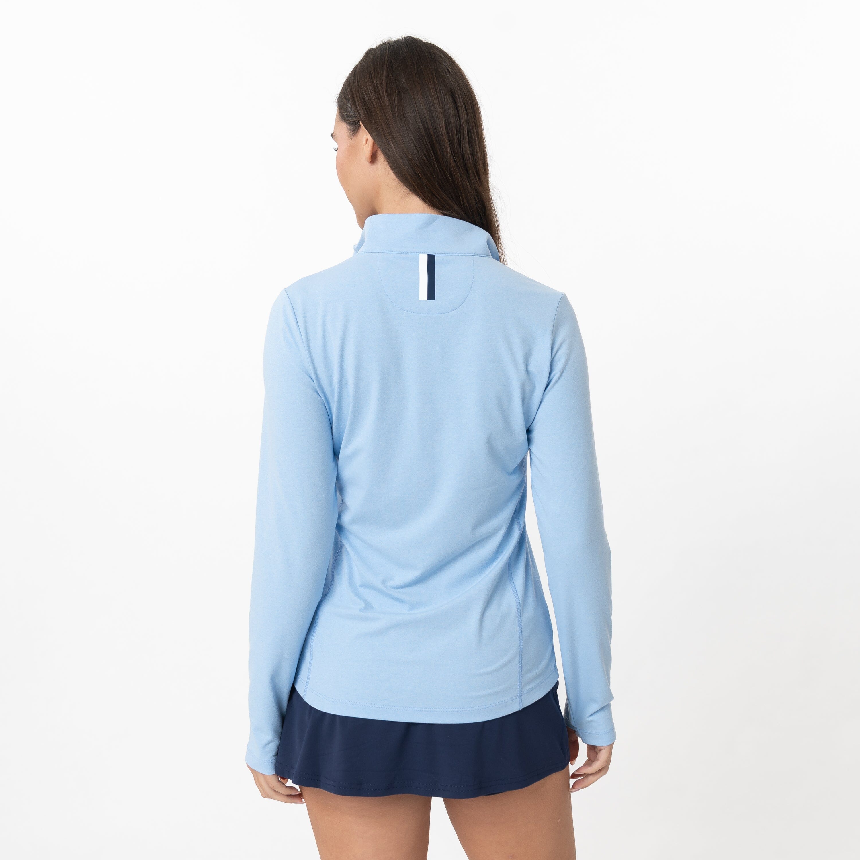 Alternative view of Heather Performance Q-Zip | Heather - Baby Blue/Air Blue
