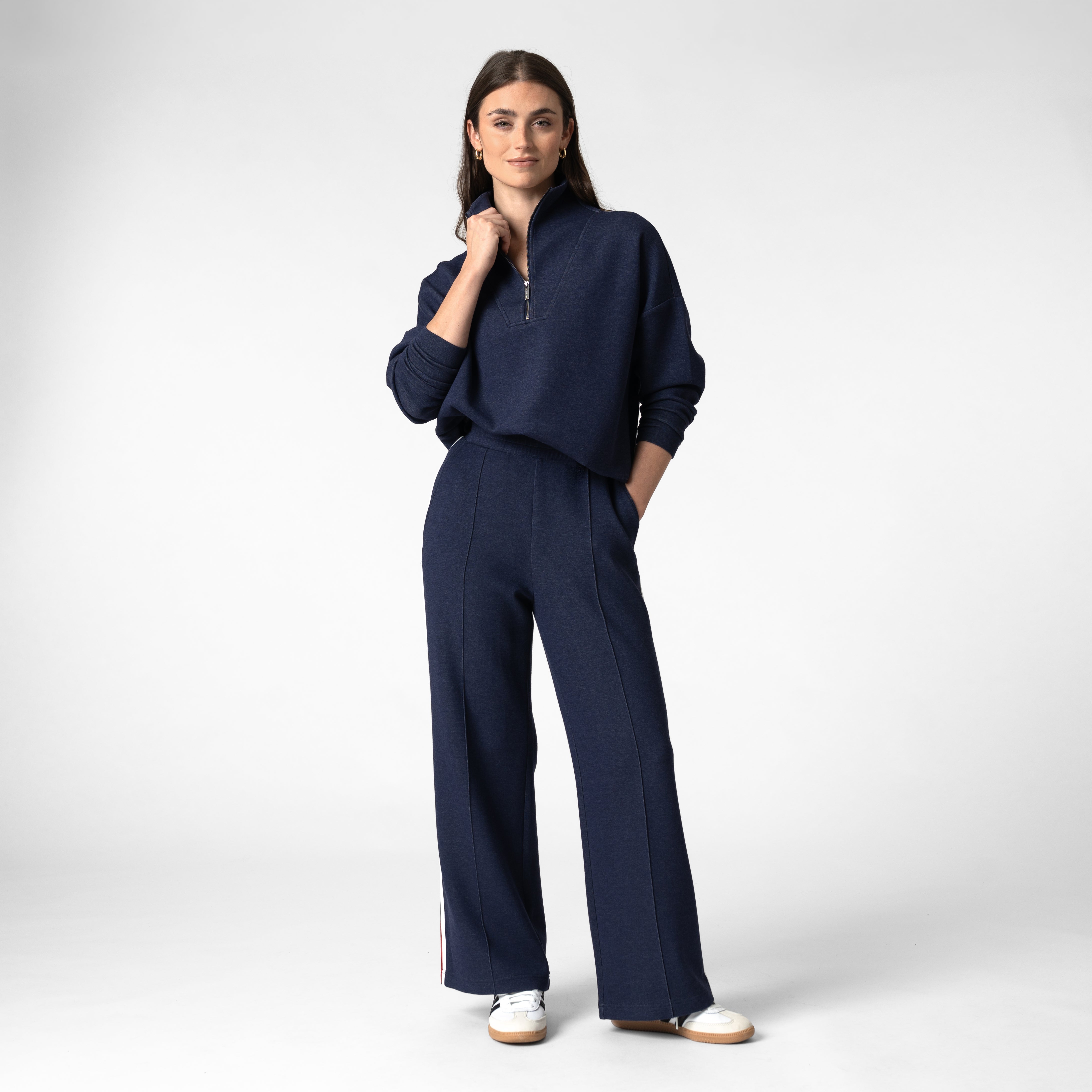 Alternative view of Aspire Half-Zip | Heather - Indigo Blue