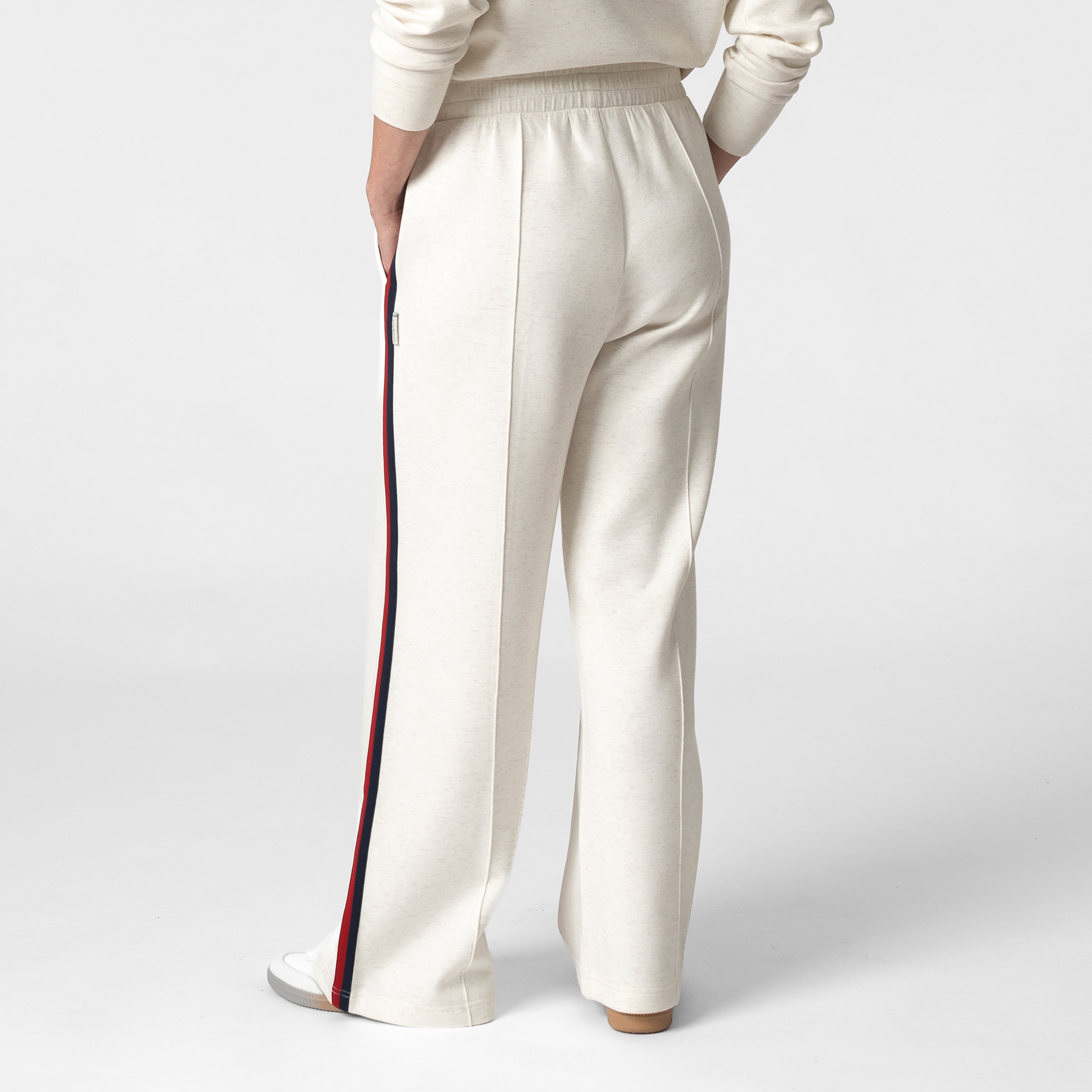 Alternative view of Aspire Pintuck Pant | Heather - Parchment White - Cardinal Red/Fleet Navy