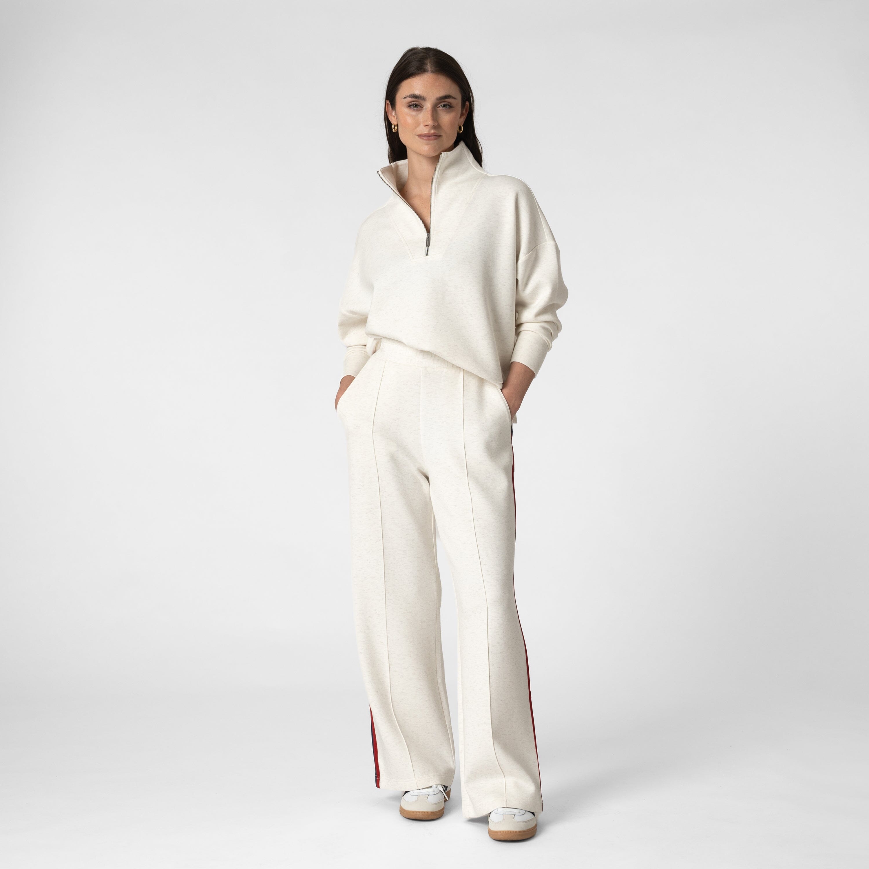 Alternative view of Aspire Half-Zip | Heather - Parchment White
