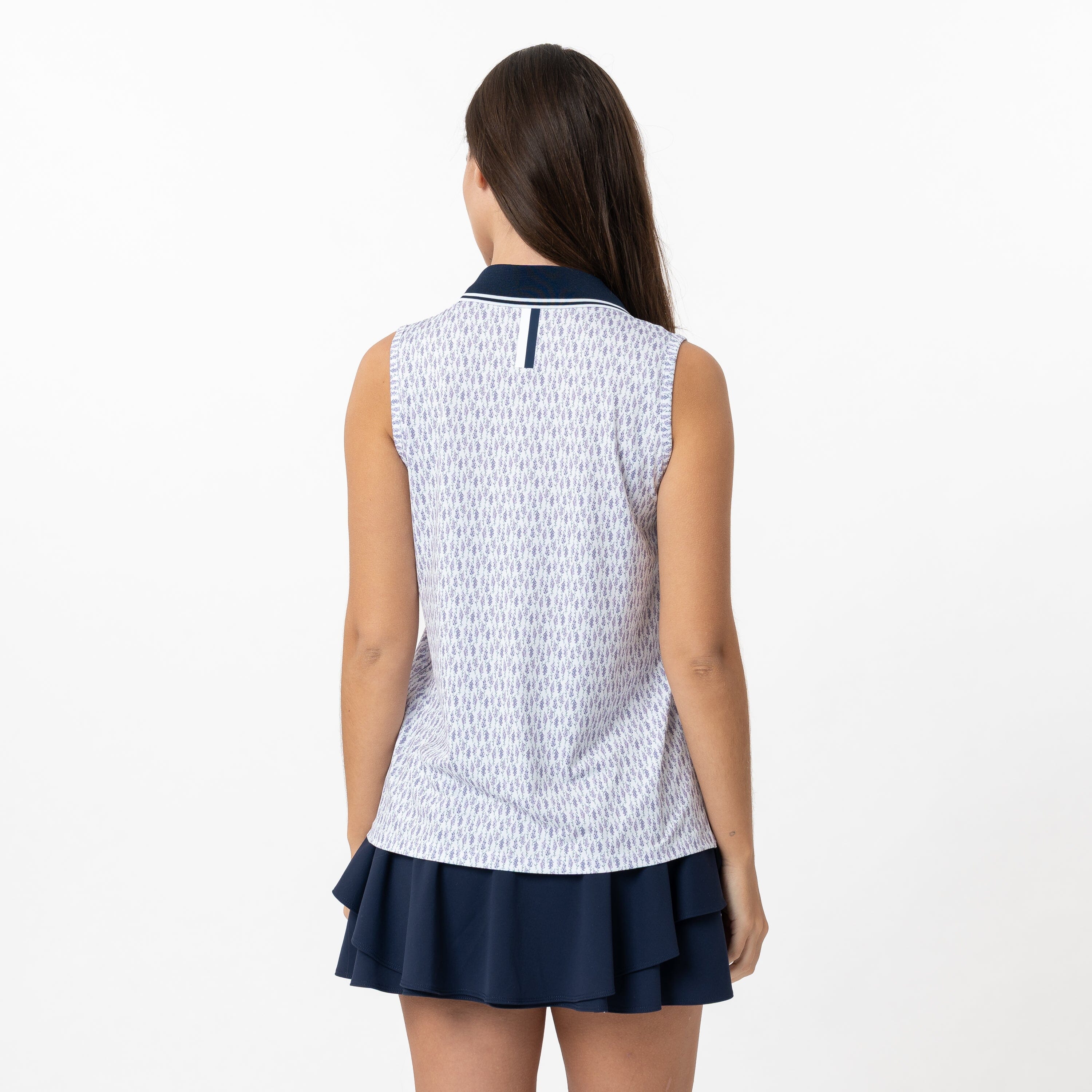 Alternative view of Brooke Sleeveless Performance Polo | The Snapdragon - White/Tulip