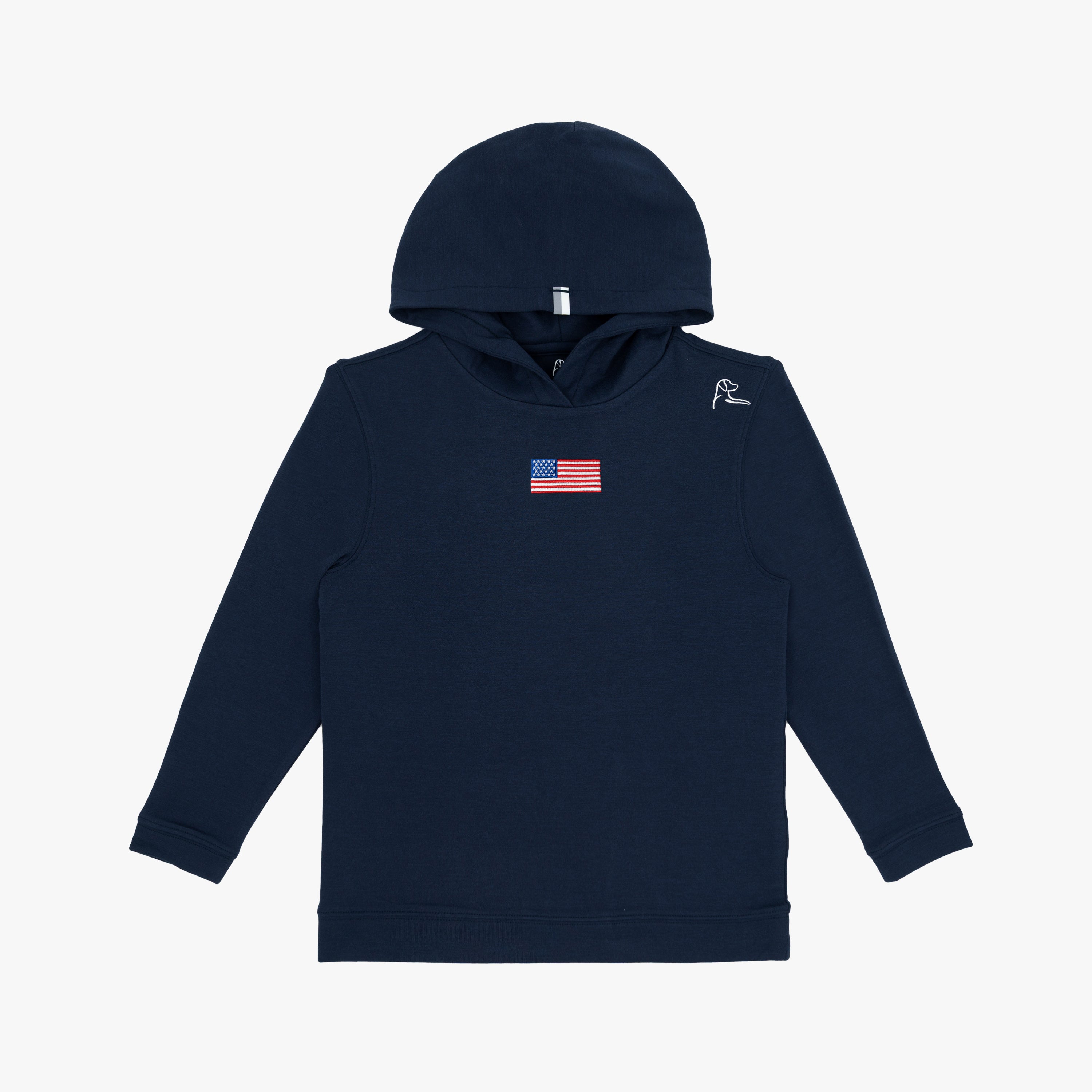 Youth Hesi Performance Hoodie | Solid - Fleet Navy USA - USA 3 RED