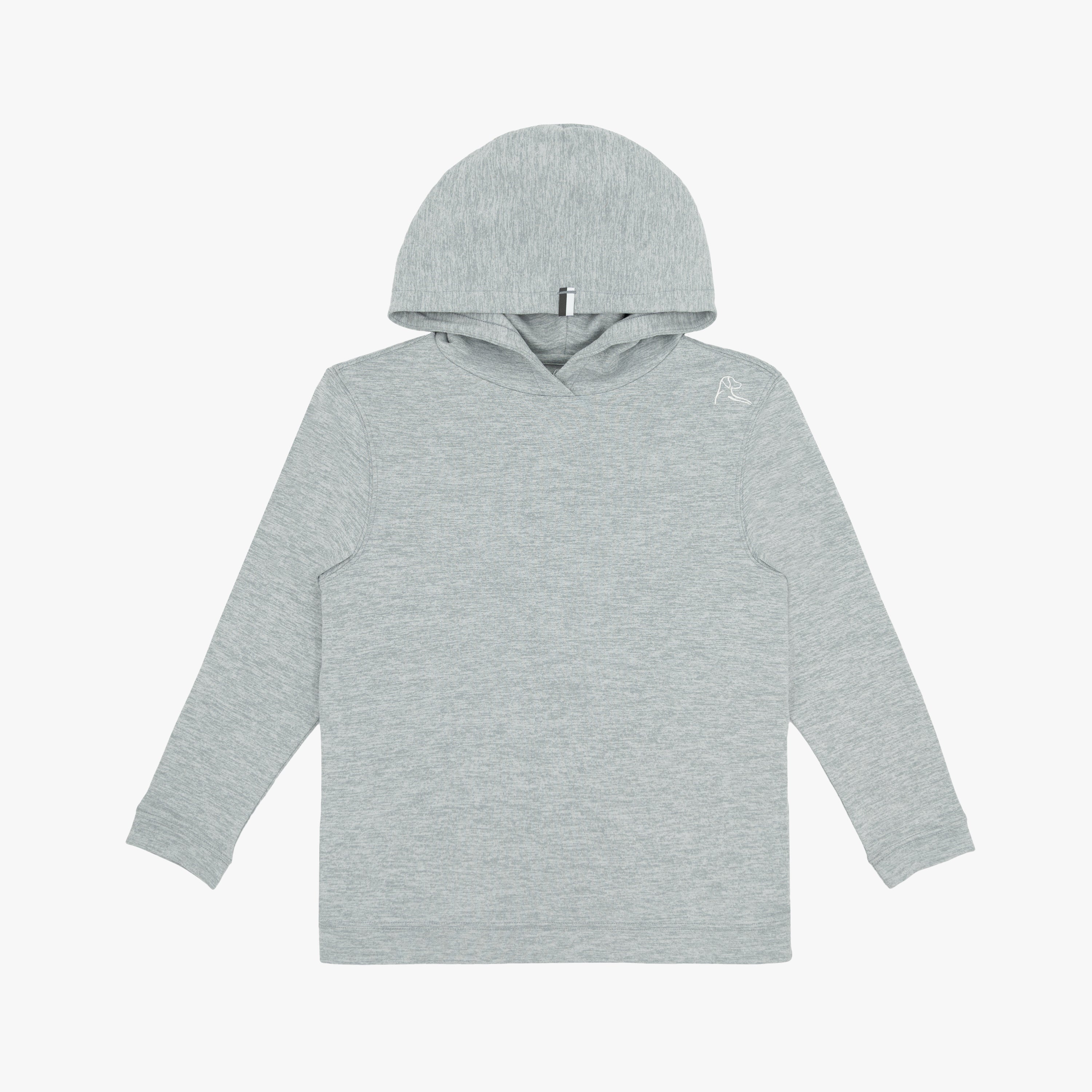 Youth Hesi Performance Hoodie | Heather - Stainless Steel/White