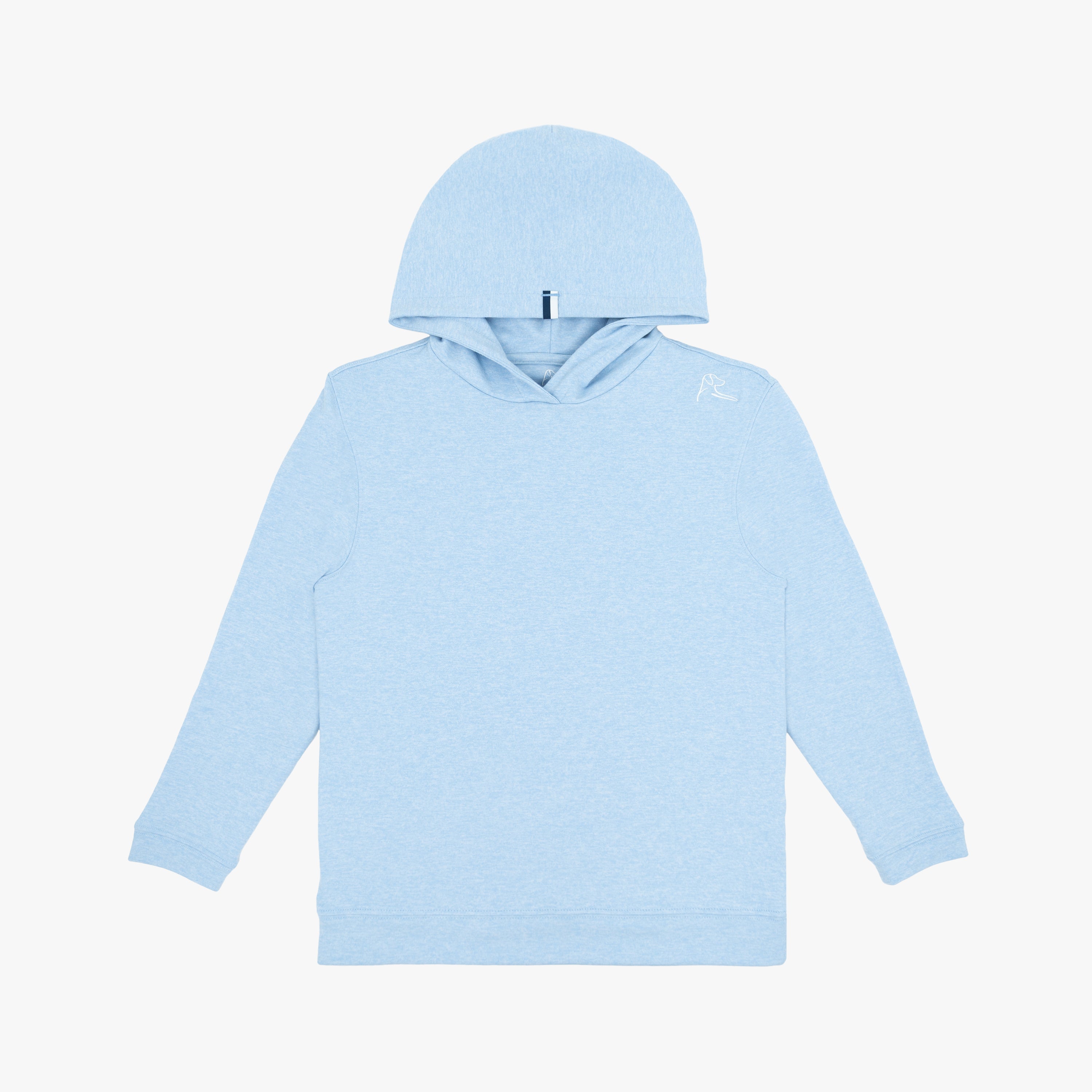 Youth Hesi Performance Hoodie | Heather - Oxford Blue/White