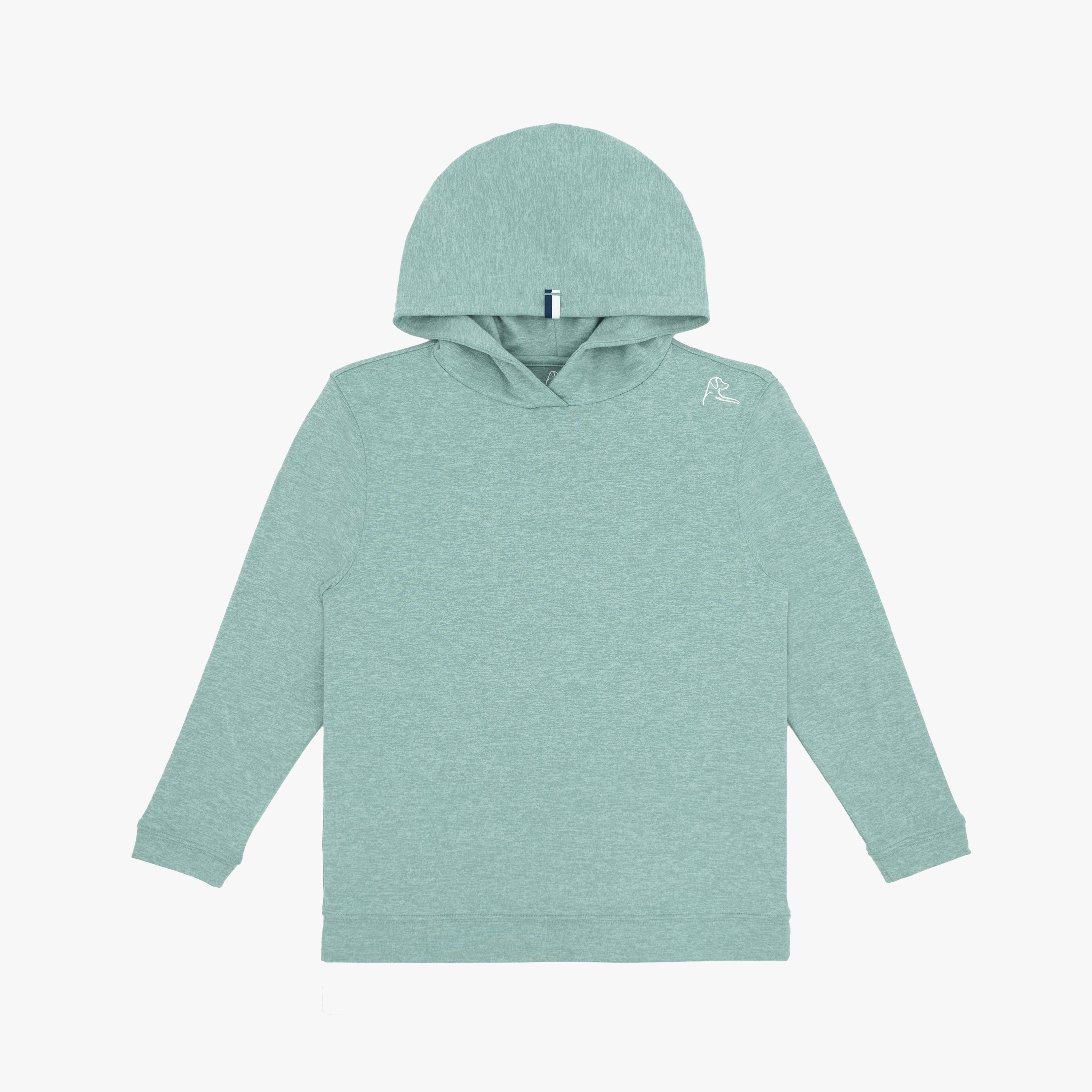 Youth Hesi Performance Hoodie | Heather - Bullfrog Green/Antigua Green