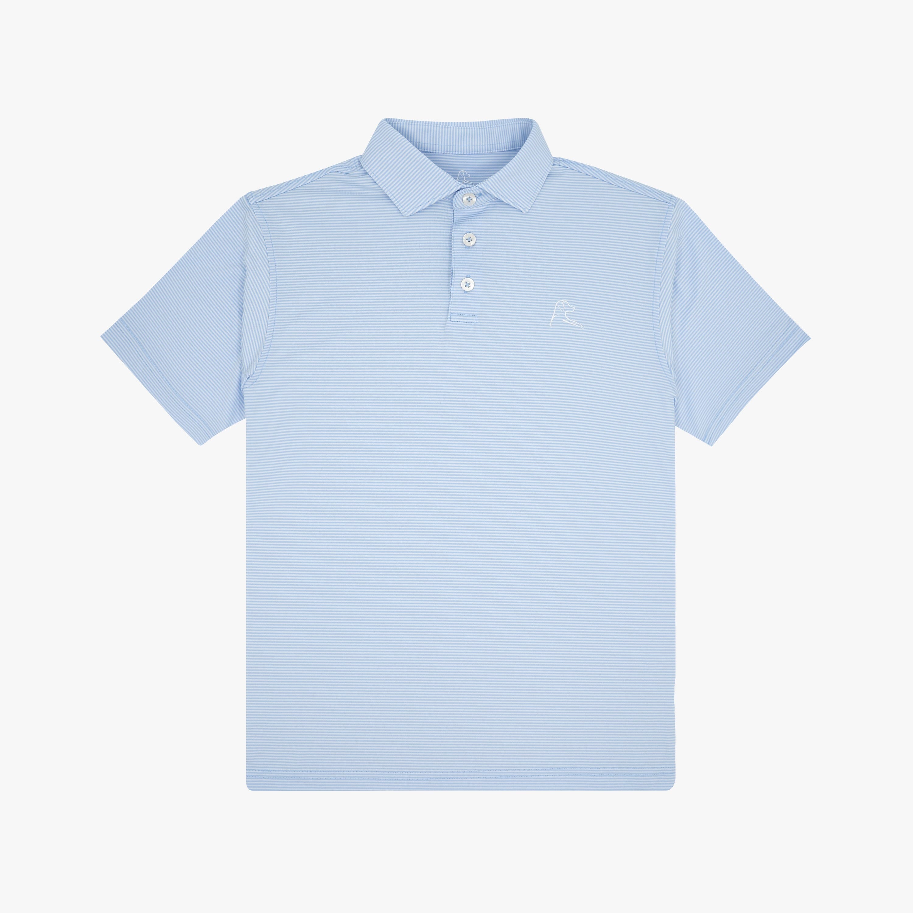 The Youth Crispy Stripe | Performance Polo | The Crispy Stripe - Oxford Blue/White