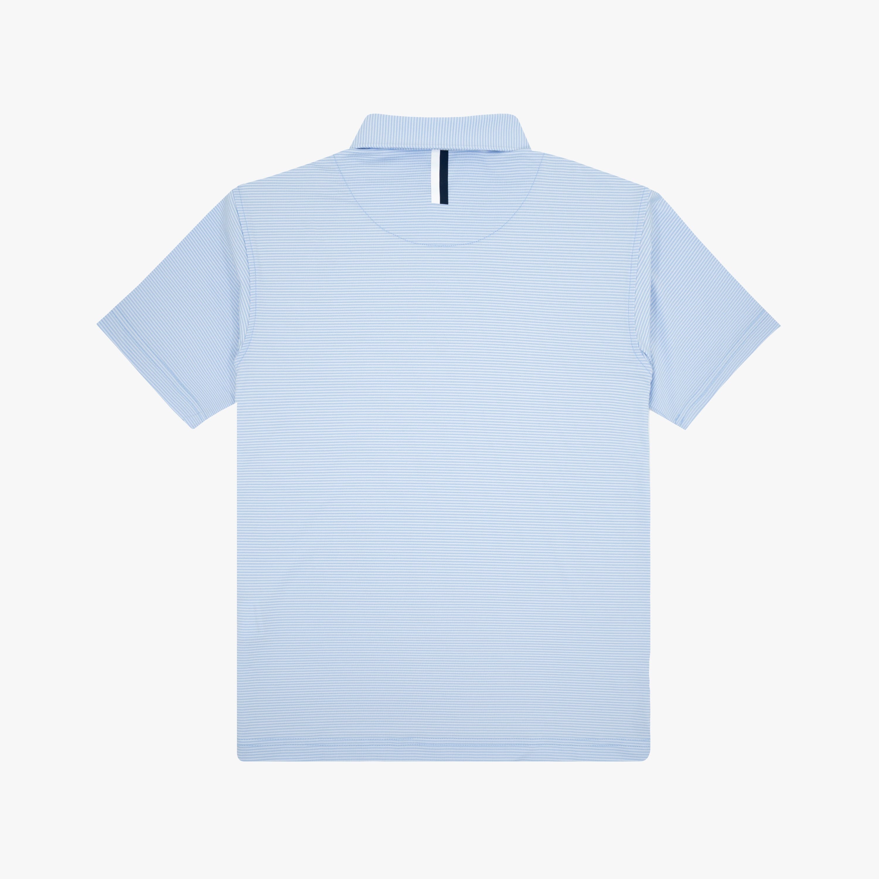 Alternative view of The Youth Crispy Stripe | Performance Polo | The Crispy Stripe - Oxford Blue/White