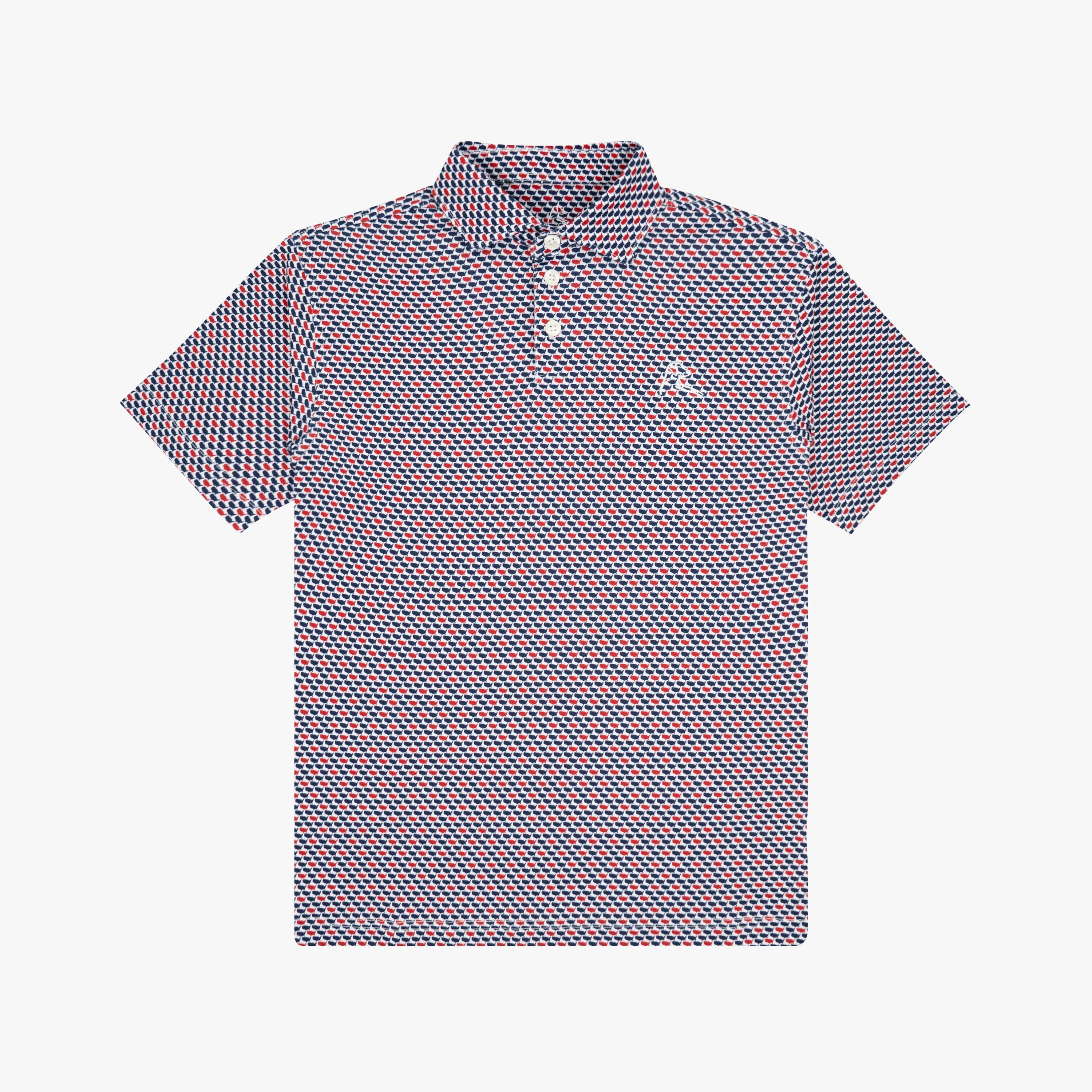 The Youth 1776 | Performance Polo | The 1776 - Admiral Navy/Classic Red - USA