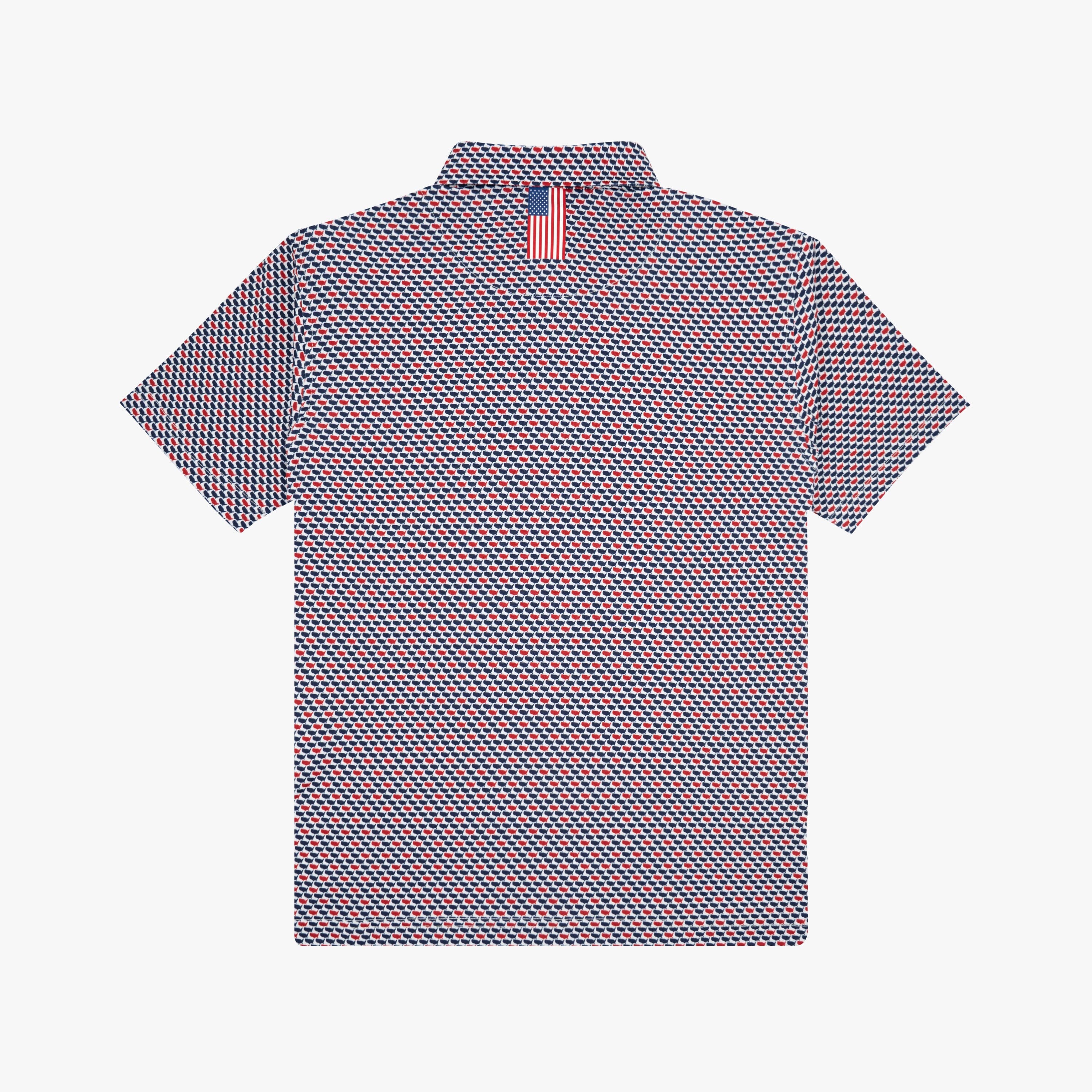 Alternative view of The Youth 1776 | Performance Polo | The 1776 - Admiral Navy/Classic Red - USA
