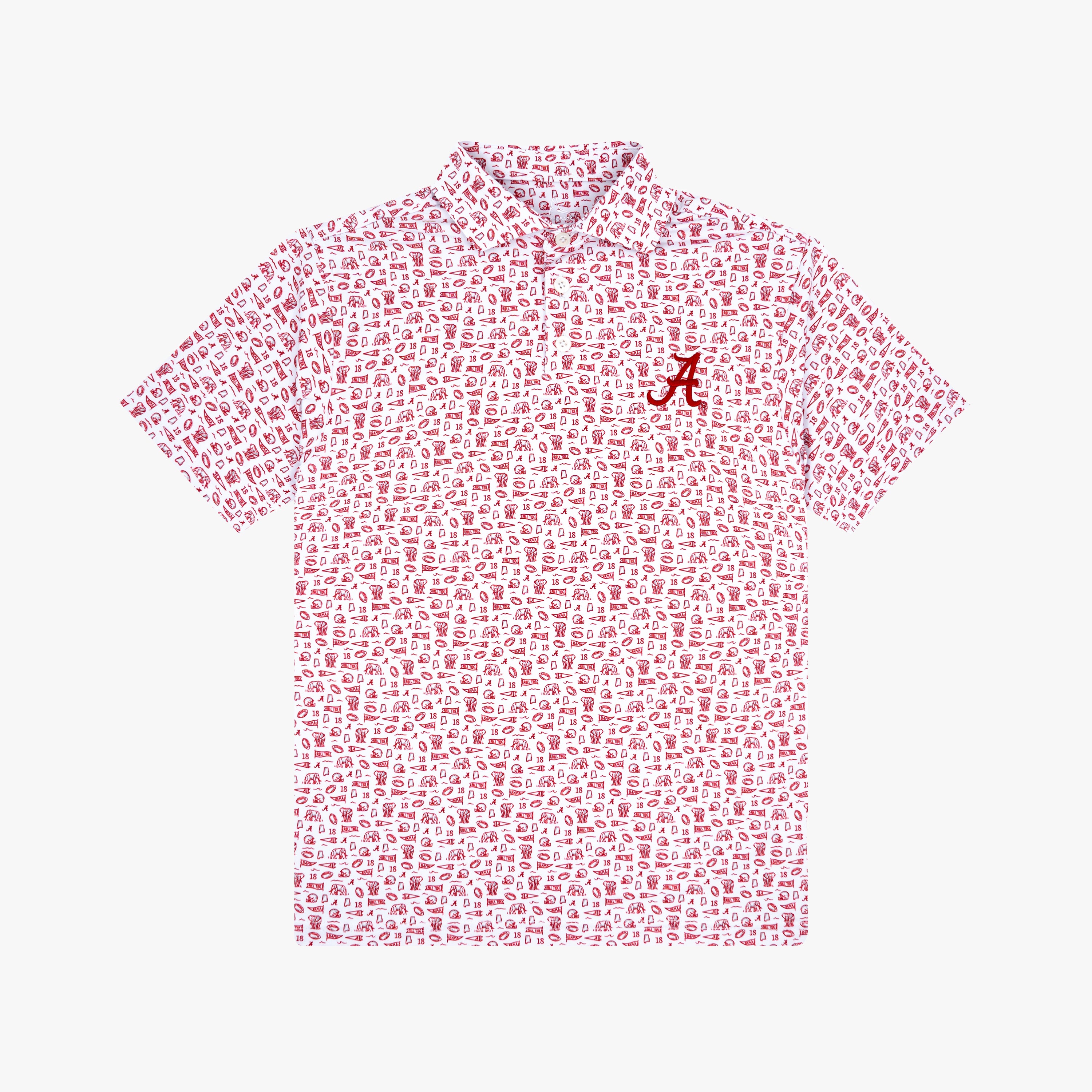 The Youth Alabama Gameday 2.0 | Collegiate Polo | The Alabama Gameday 2.0 - White/Carmine Red - 1
