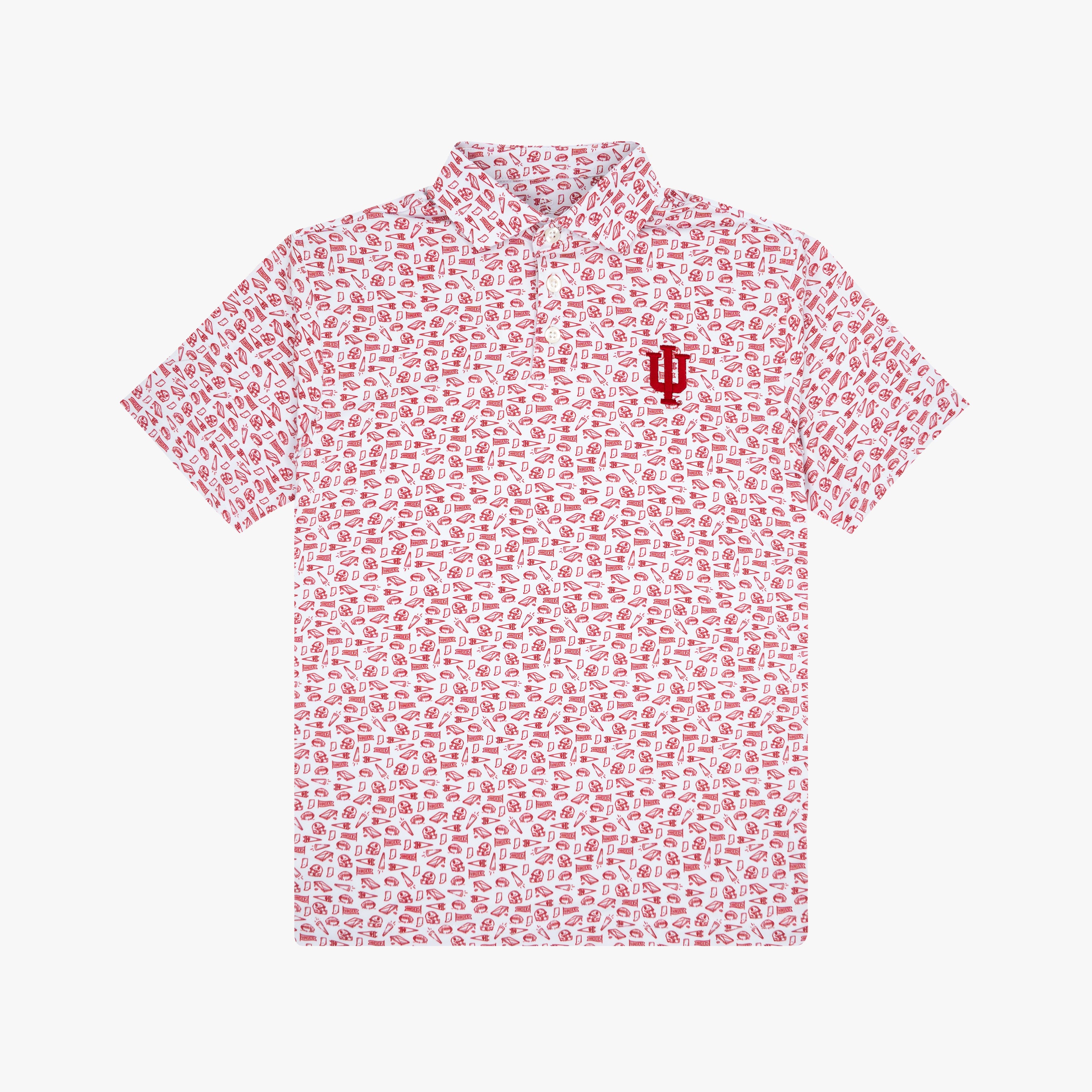 The Youth Indiana Gameday 2.0 | Collegiate Polo | The Indiana Gameday 2.0 - White/Carmine Red - 1