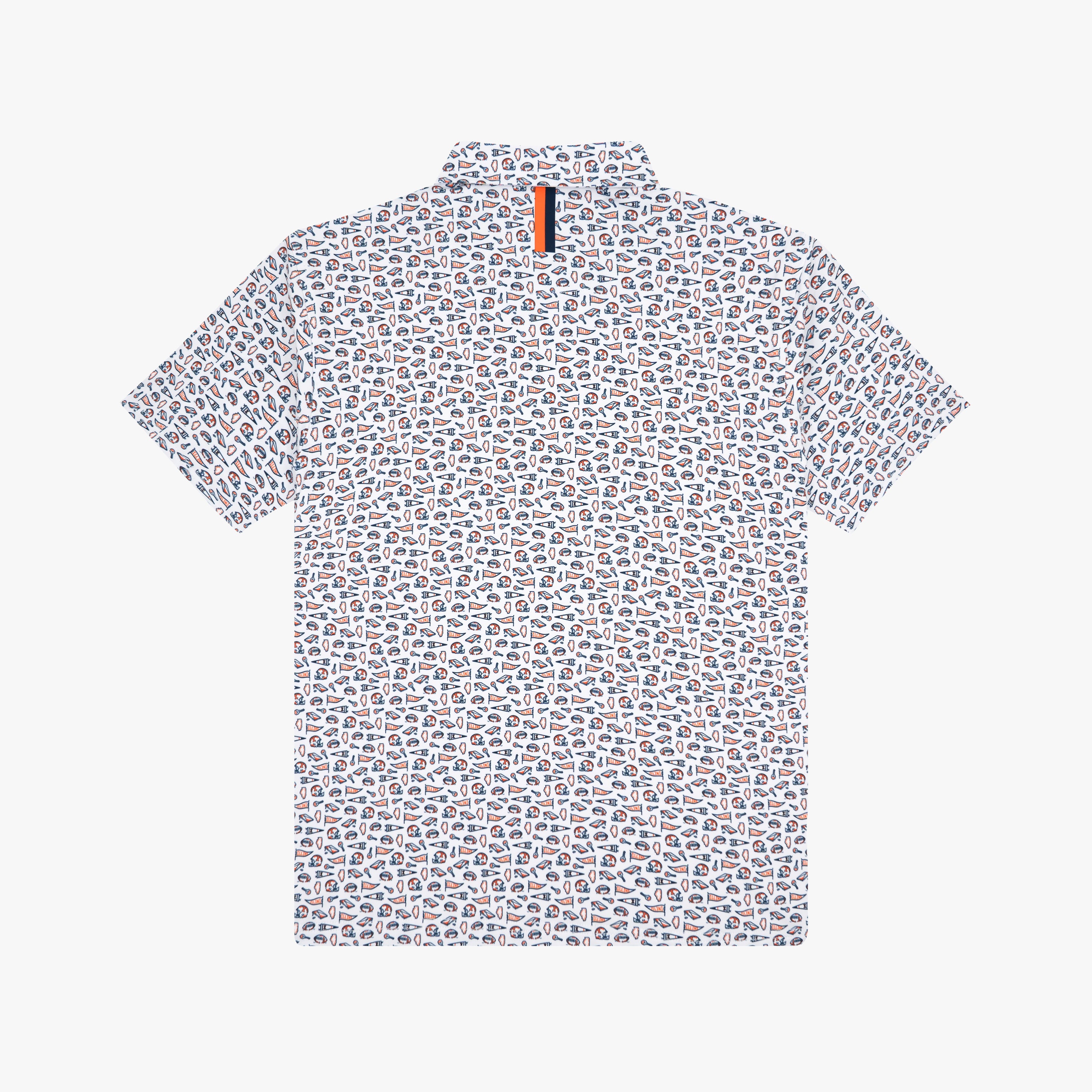 Alternative view of The Youth Illinois Gameday 2.0 | Collegiate Polo | The Illinois Gameday 2.0 - White/Indigo Blue - 1