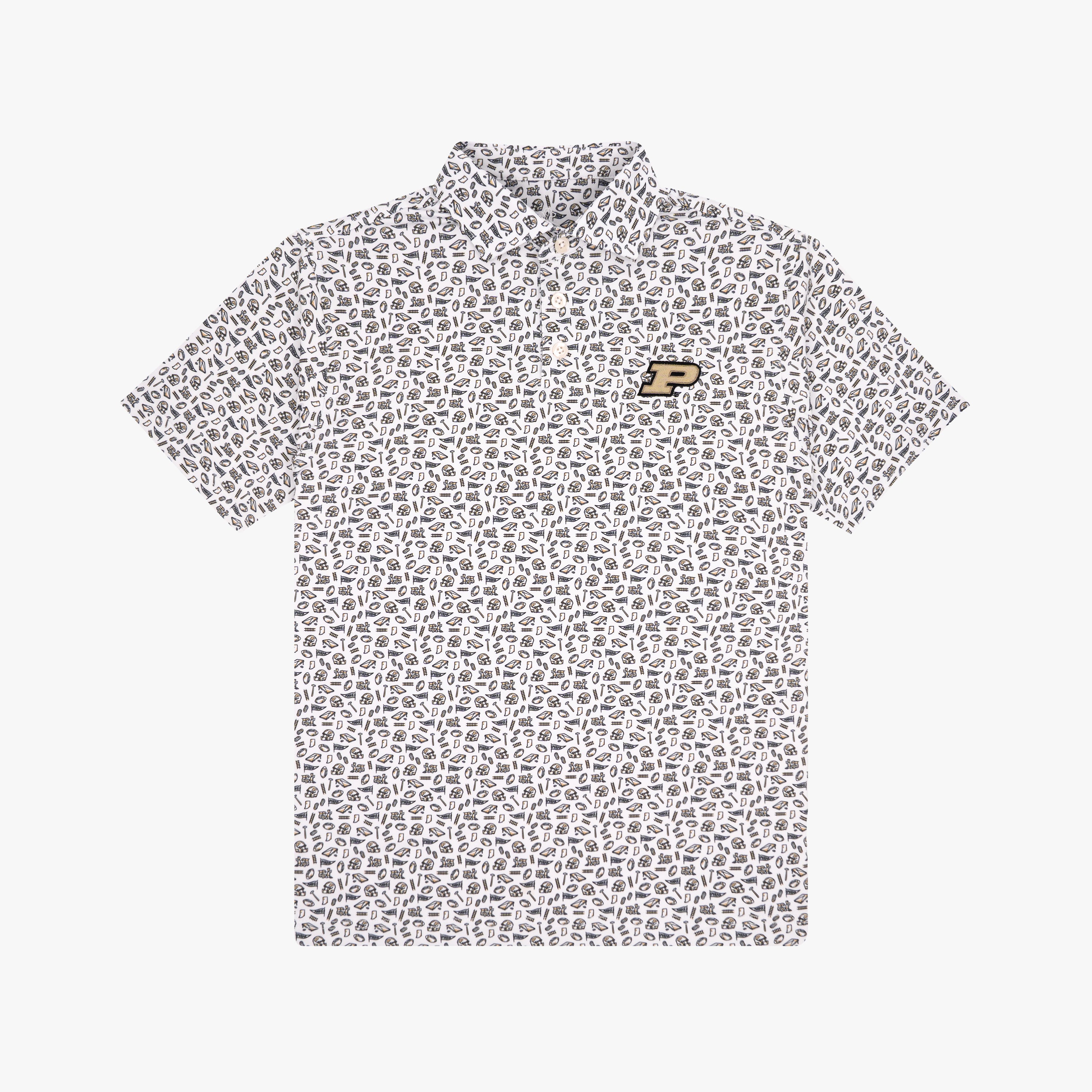 The Youth Purdue Gameday | Collegiate Polo | The Purdue Gameday - White/Black - 1