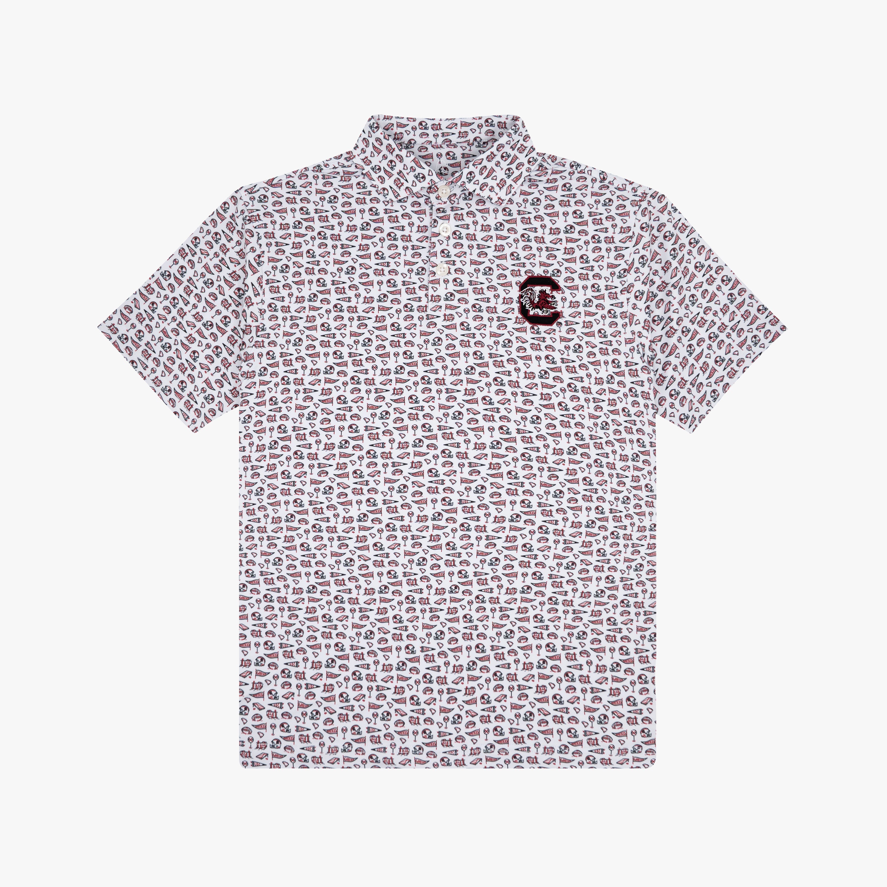 The Youth South Carolina Gameday 2.0 | Collegiate Polo | The South Carolina Gameday 2.0 - White/Dark Red - 1